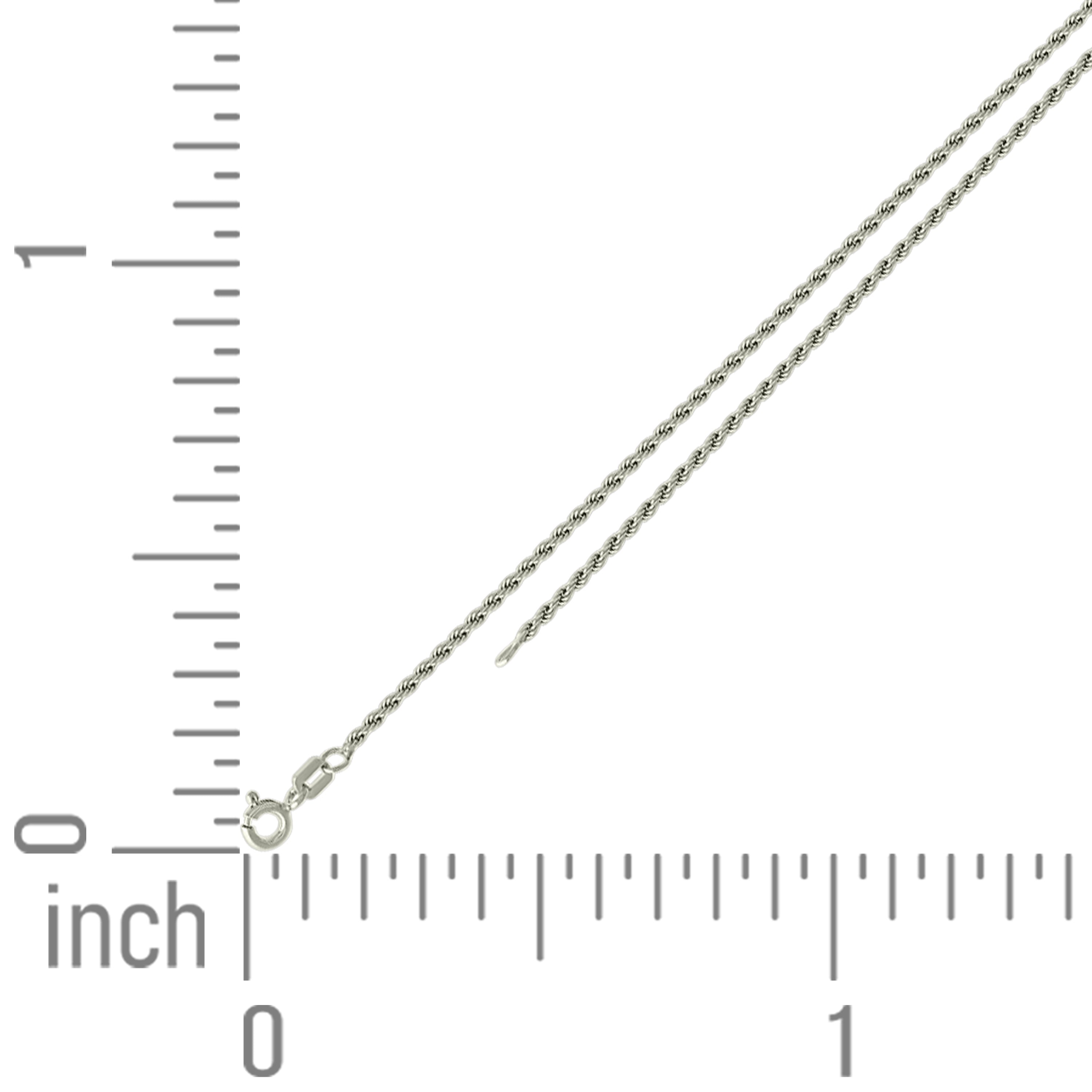 925 Sterling Silver Solid Rope Chain Silver 025 0.5mm