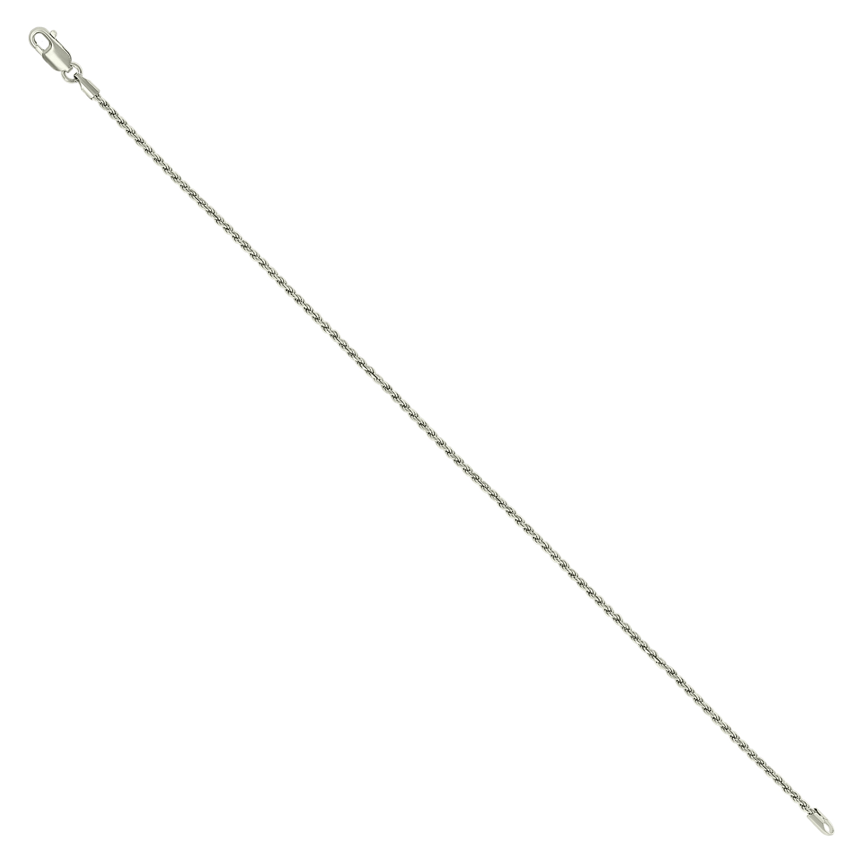 925 Sterling Silver Solid Rope Chain Silver 025 0.5mm