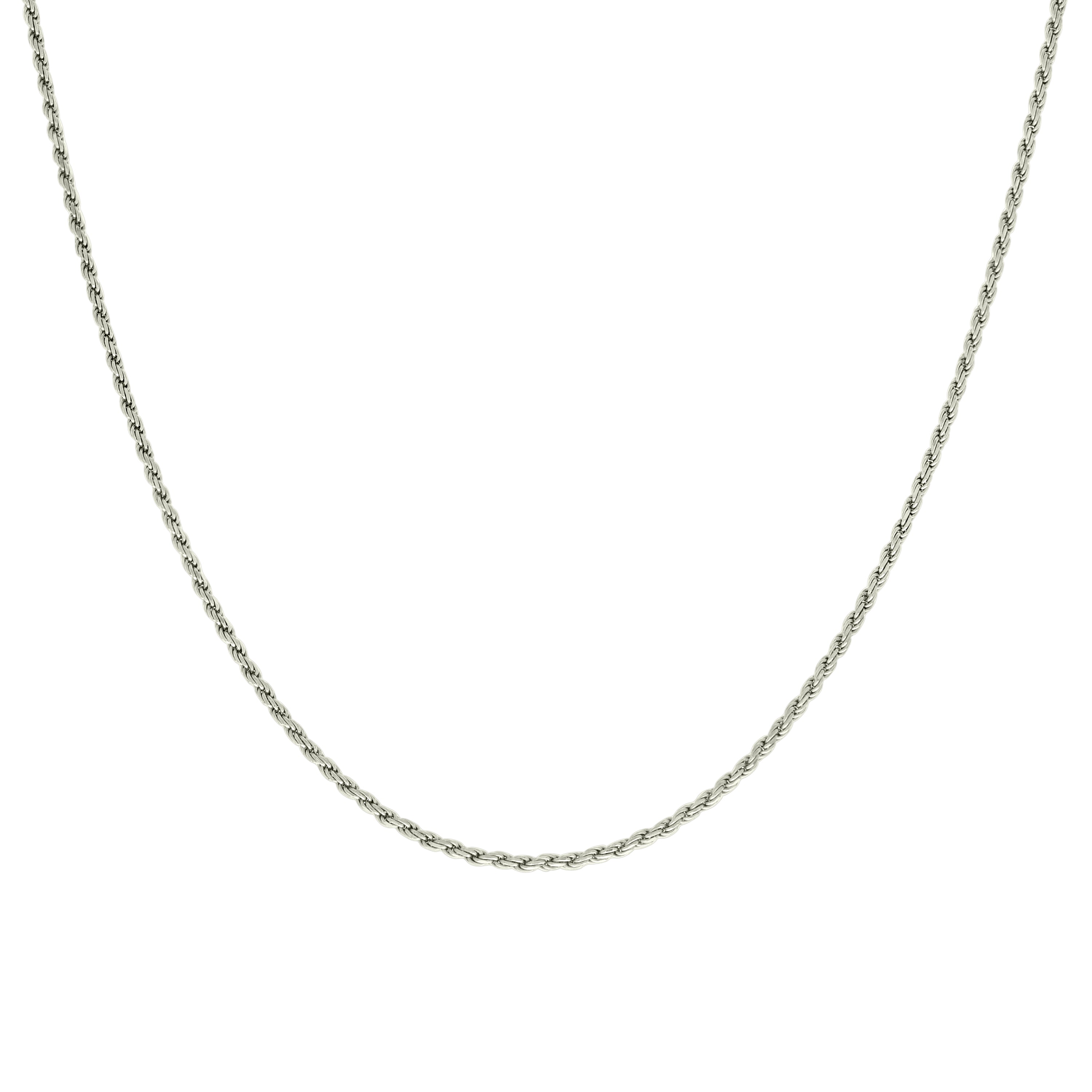 925 Sterling Silver Solid Rope Chain Silver 025 0.5mm