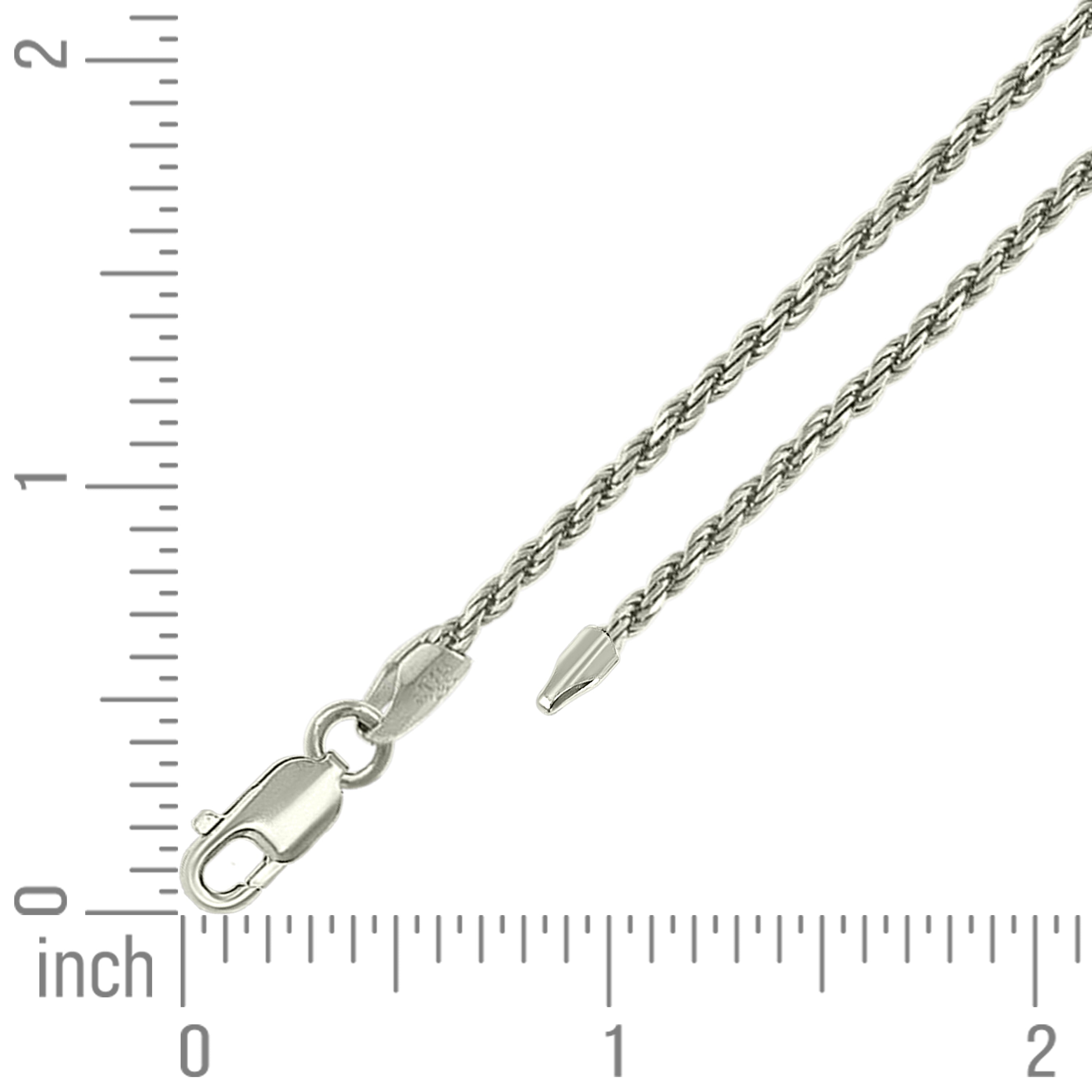 925 Sterling Silver Solid Rope Chain Silver 025 0.5mm