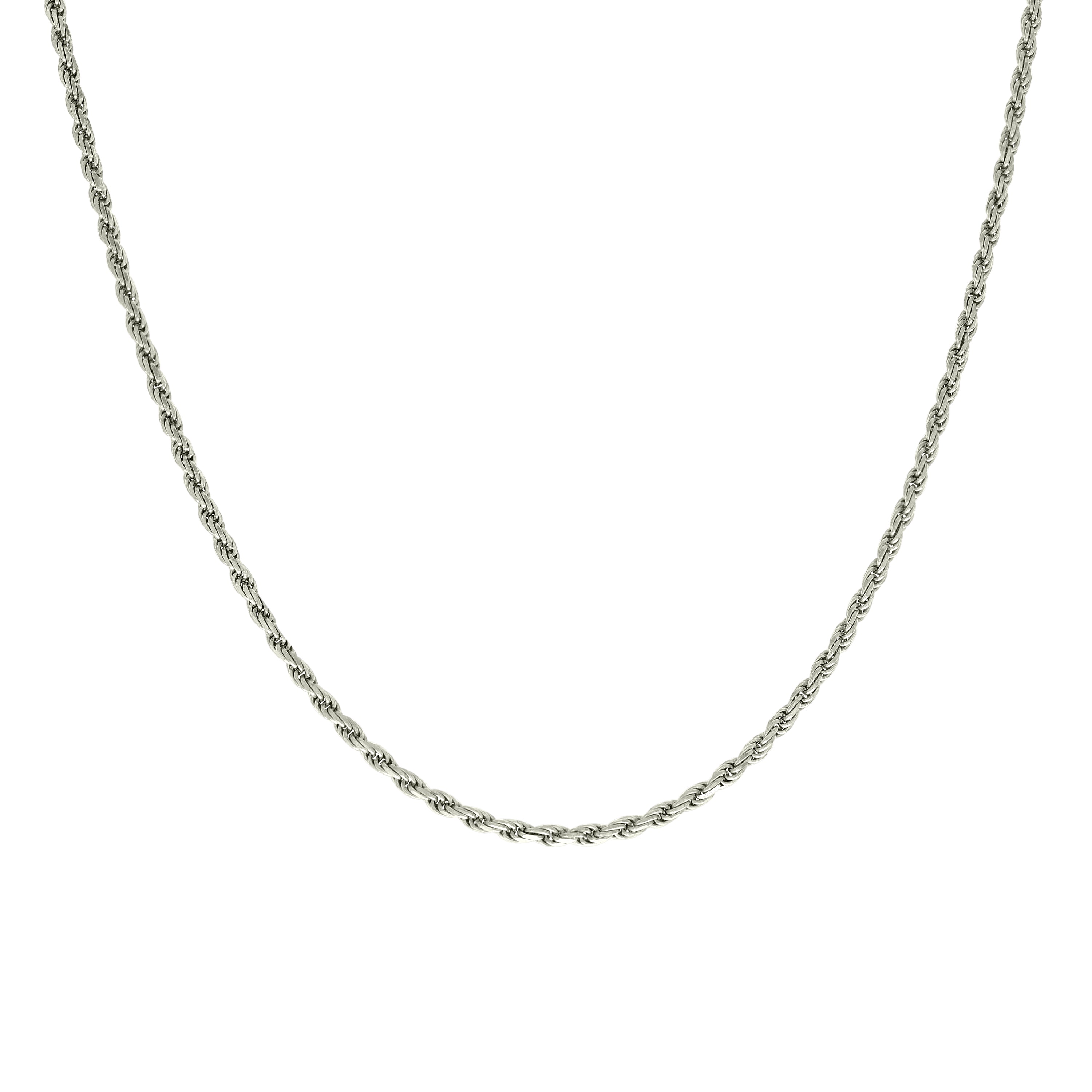 925 Sterling Silver Solid Rope Chain Silver 025 0.5mm