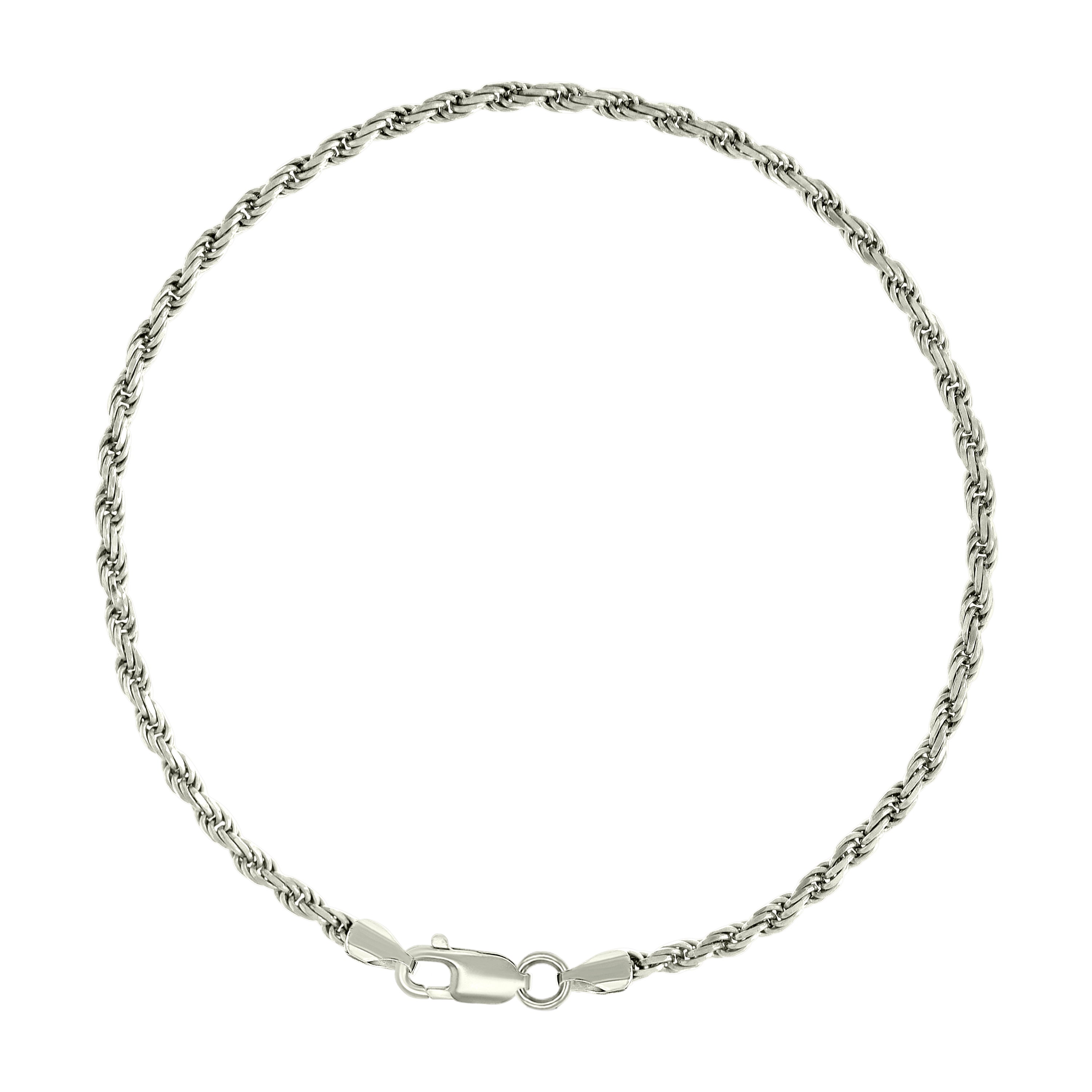 925 Sterling Silver Solid Rope Chain Silver 025 0.5mm