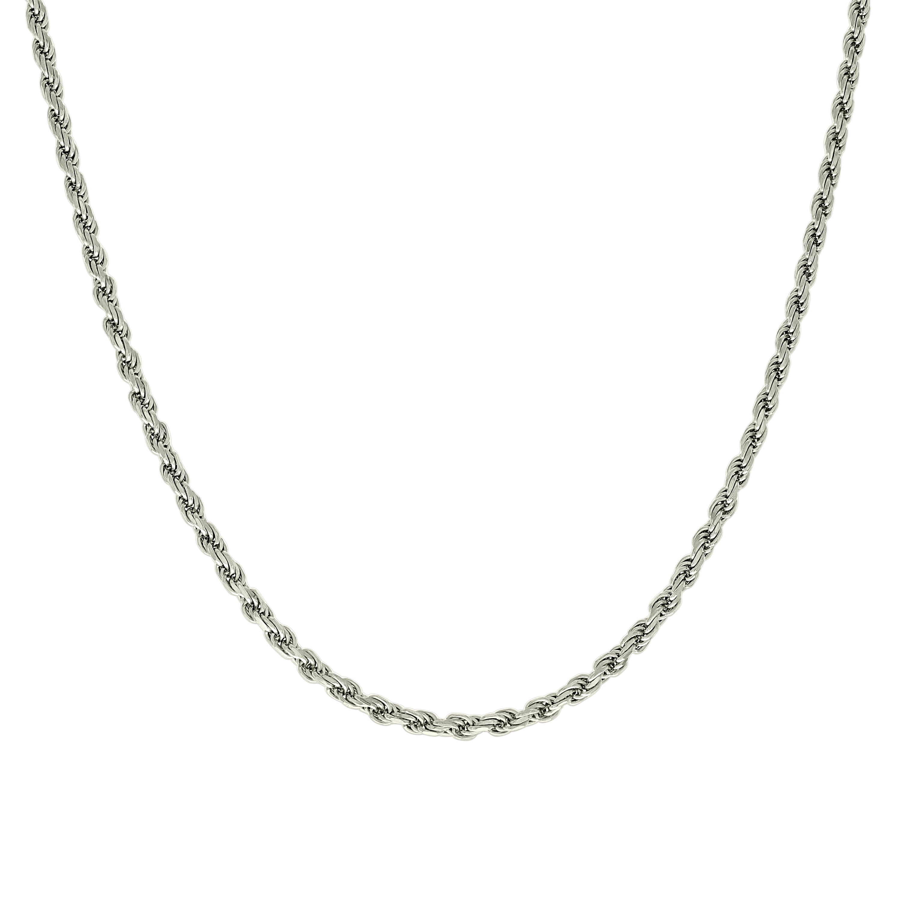 925 Sterling Silver Solid Rope Chain Silver 025 0.5mm