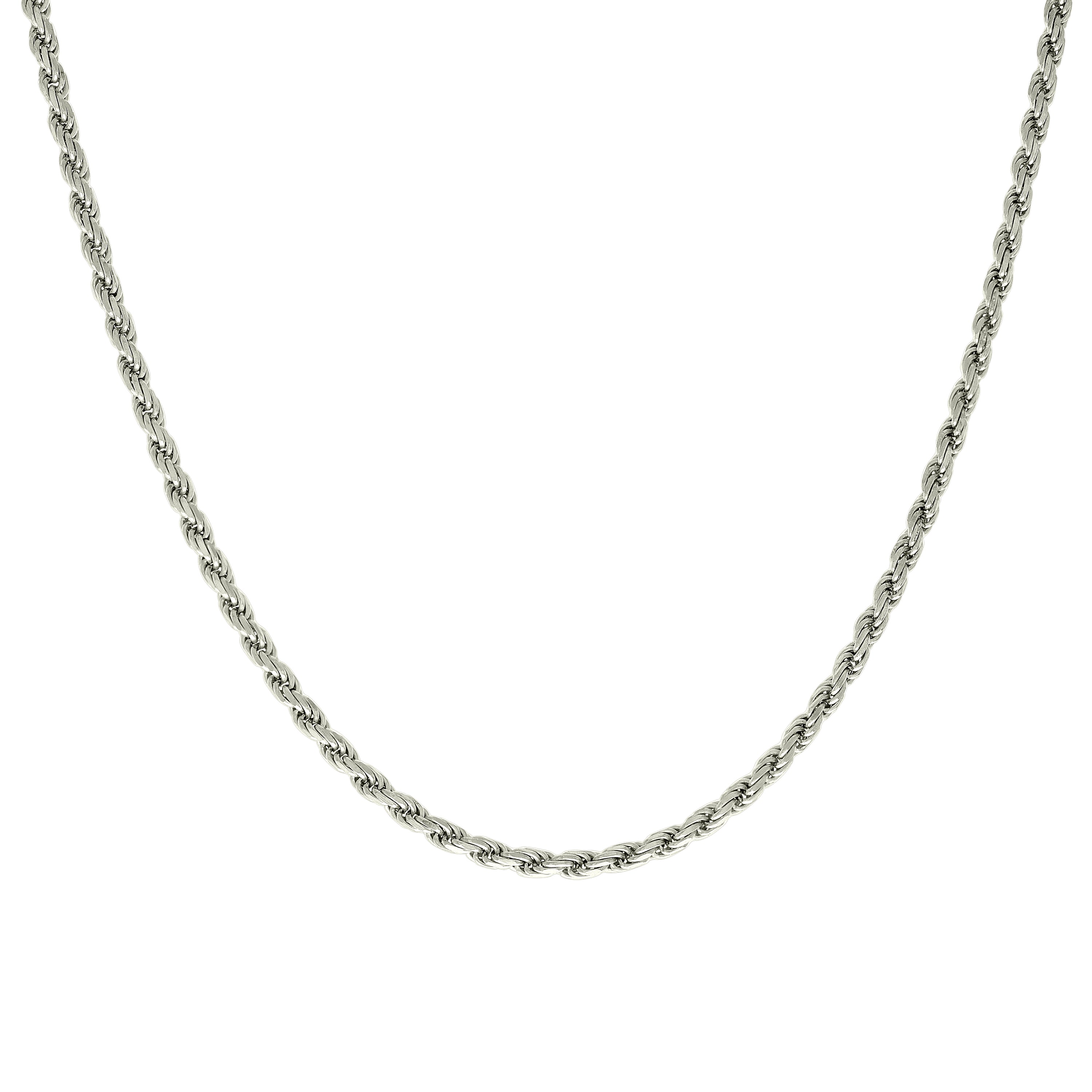925 Sterling Silver Solid Rope Chain Silver 025 0.5mm