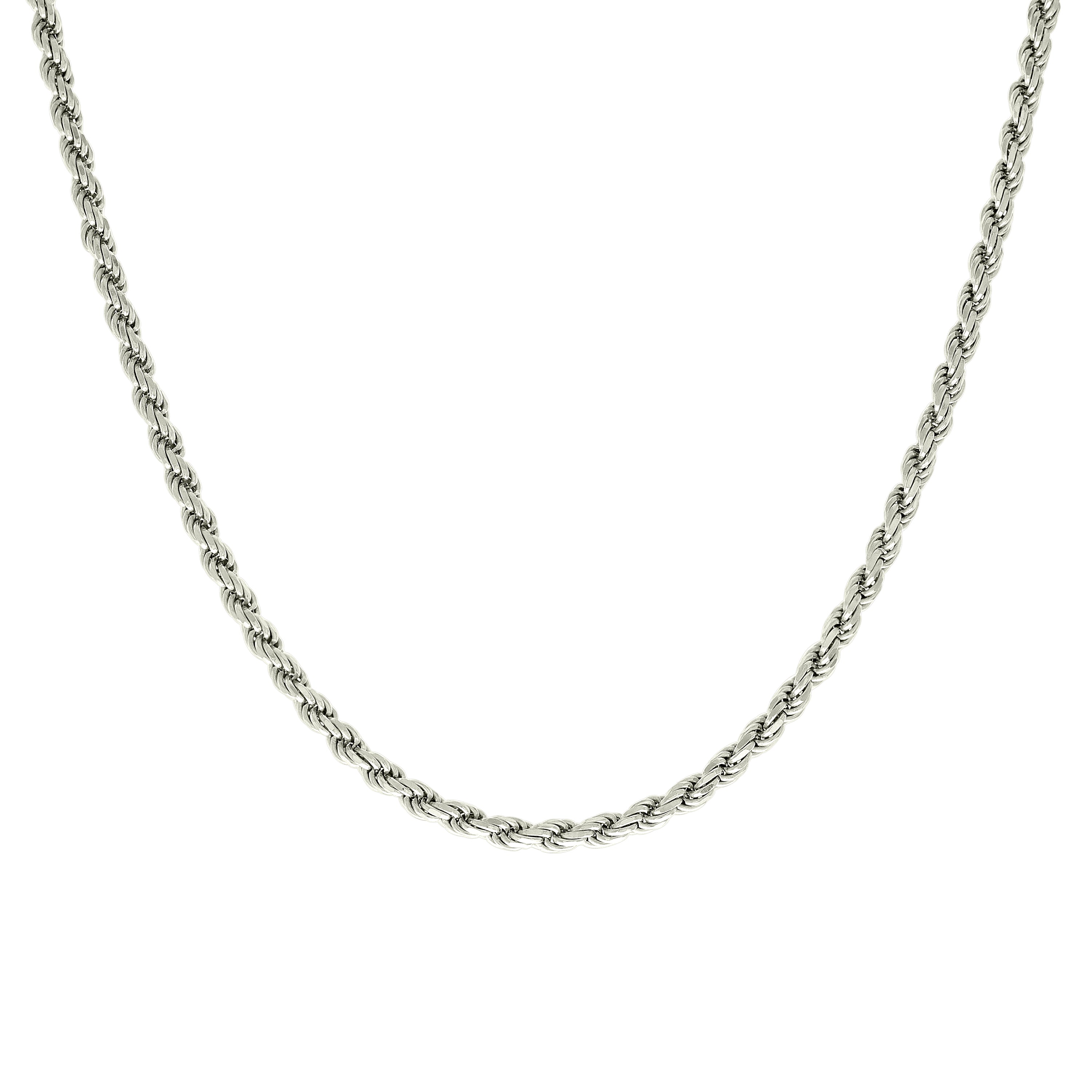 925 Sterling Silver Solid Rope Chain Silver 025 0.5mm