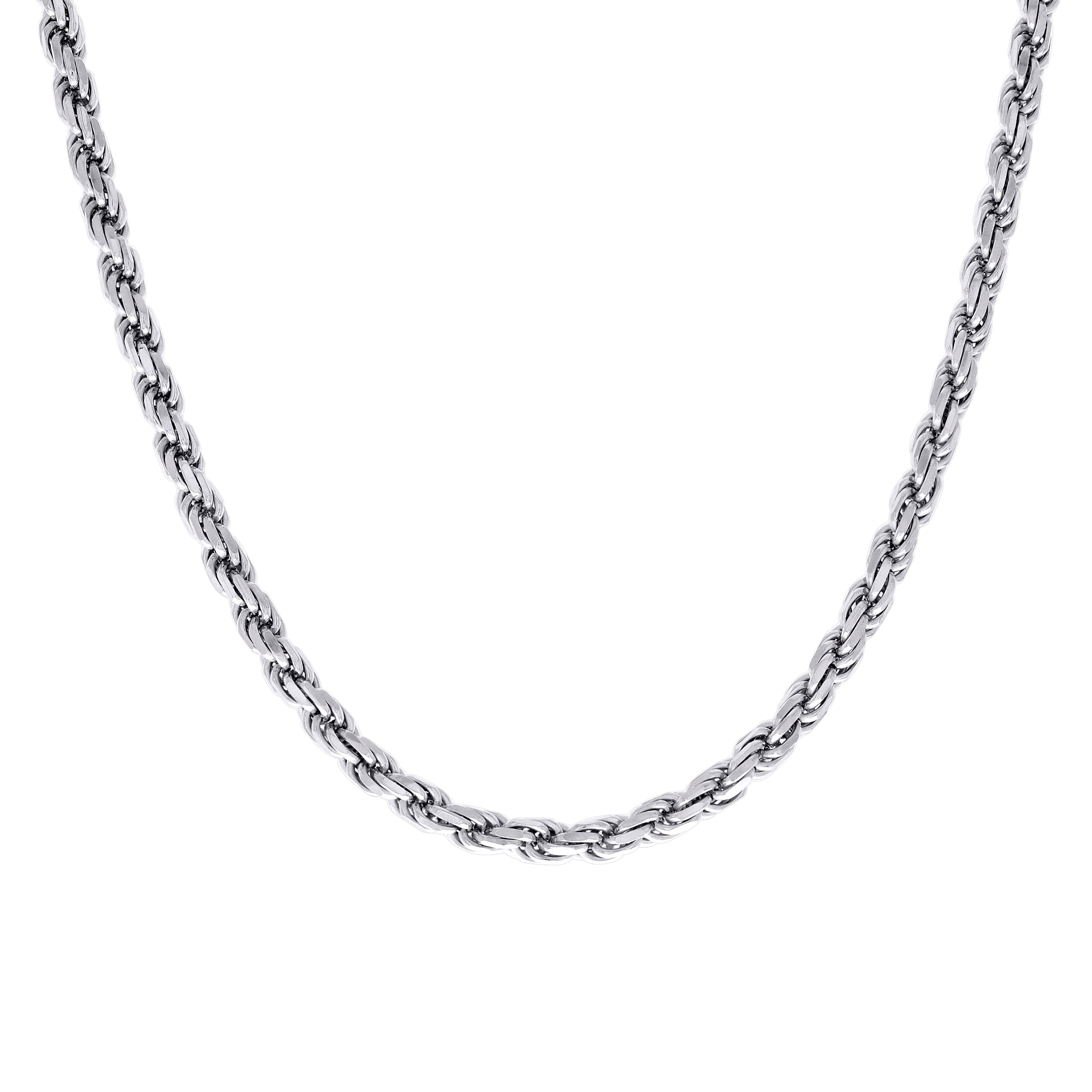 925 Sterling Silver Solid Rope Chain Silver 025 0.5mm