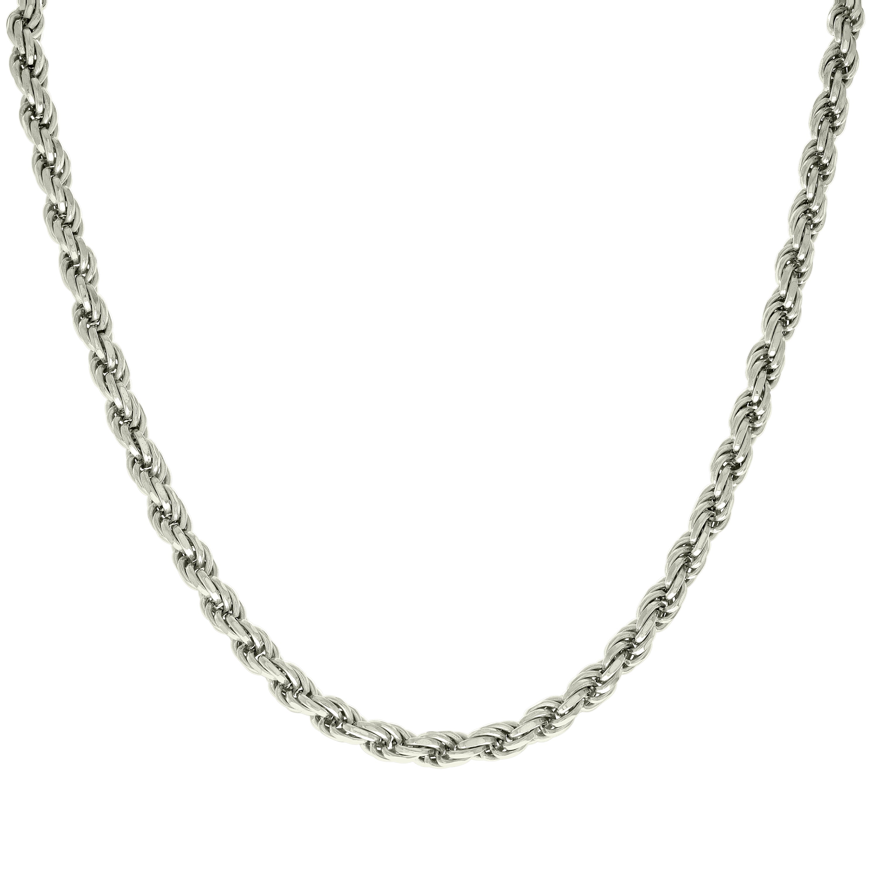 925 Sterling Silver Solid Rope Chain Silver 025 0.5mm