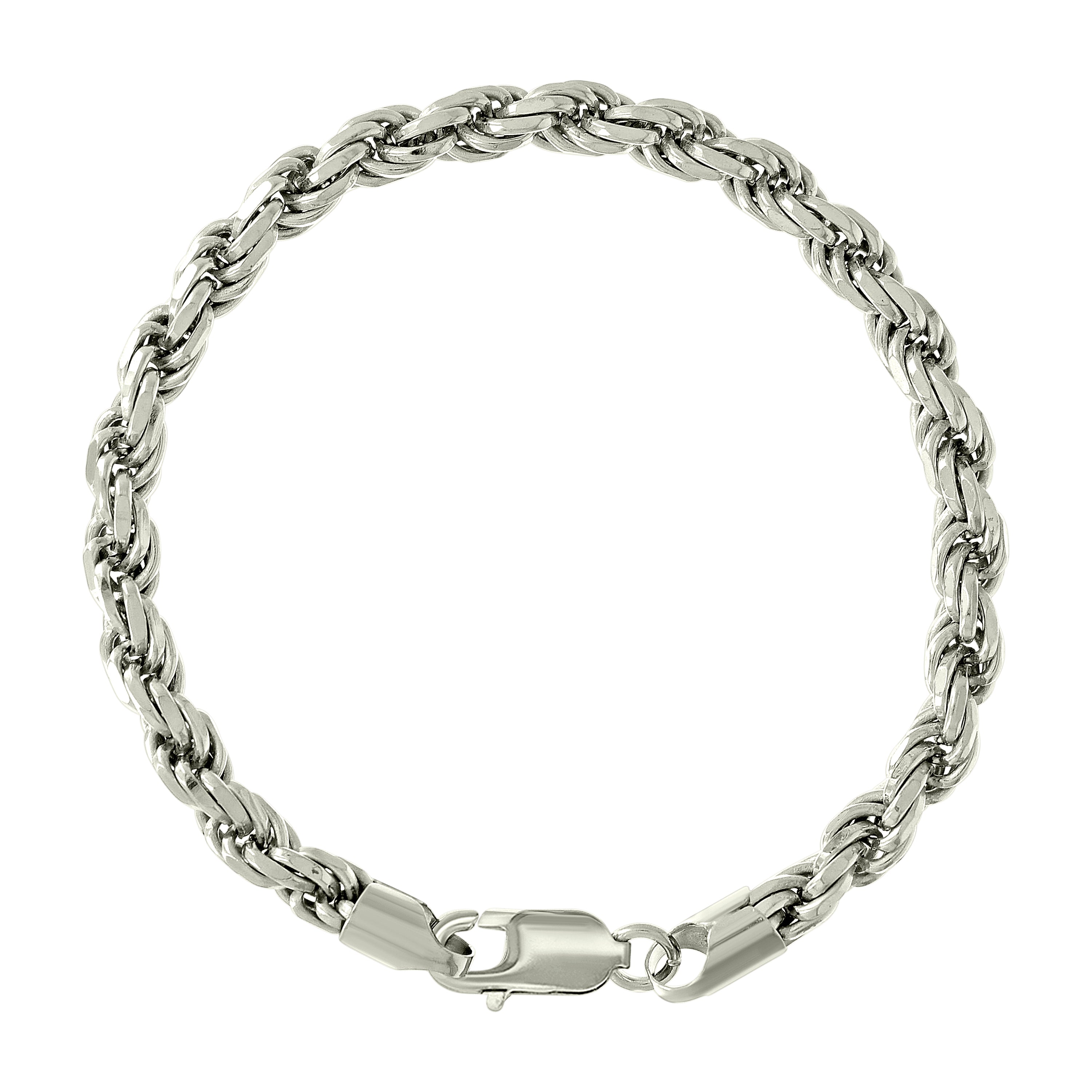 925 Sterling Silver Solid Rope Chain Silver 025 0.5mm