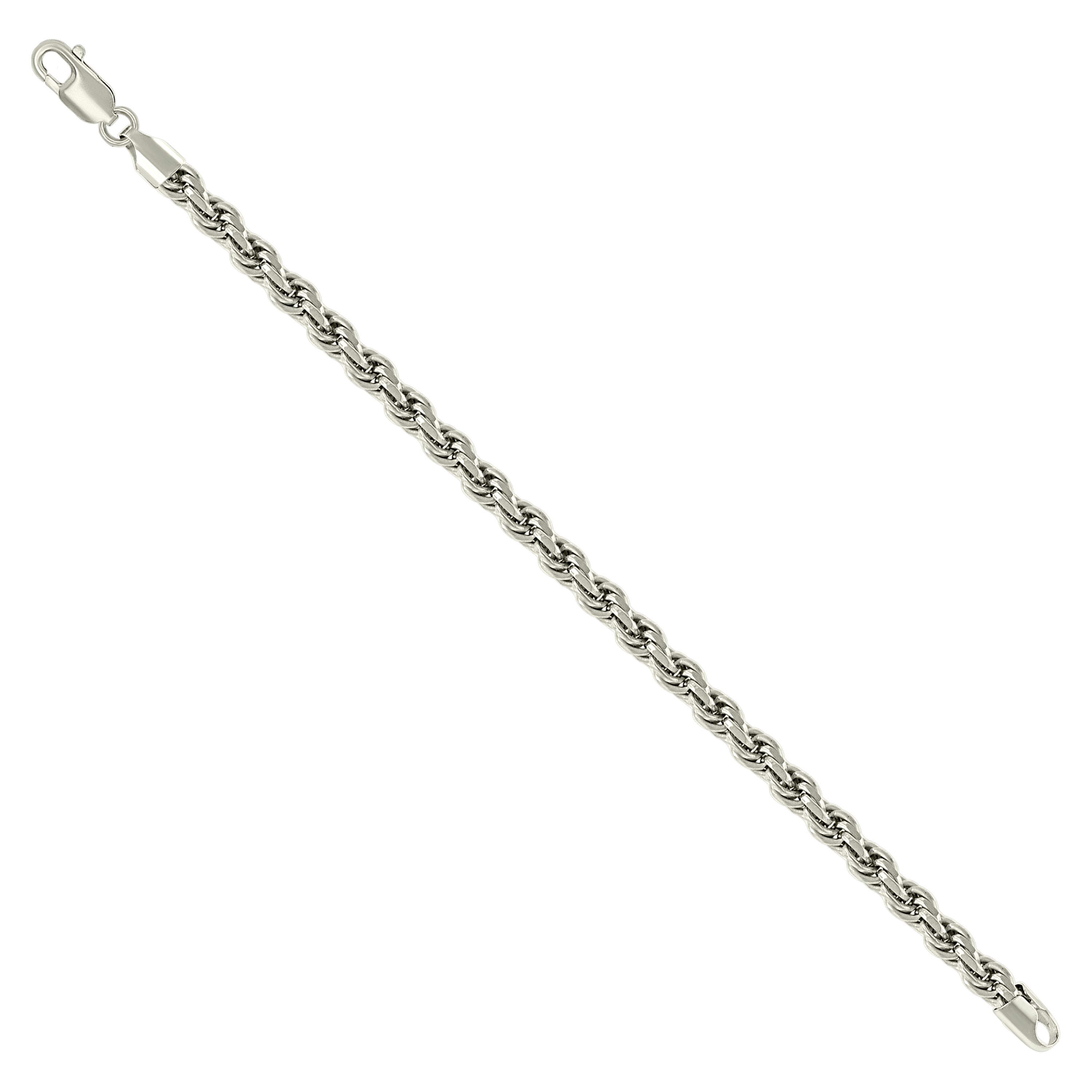 925 Sterling Silver Solid Rope Chain Silver 025 0.5mm