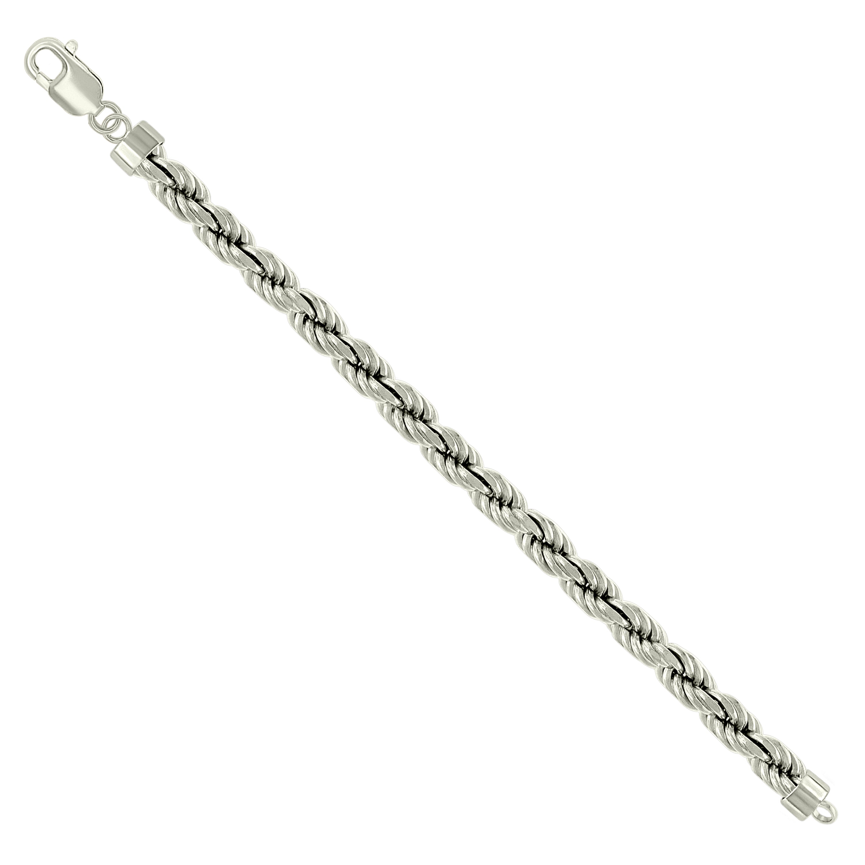 925 Sterling Silver Solid Rope Chain Silver 025 0.5mm