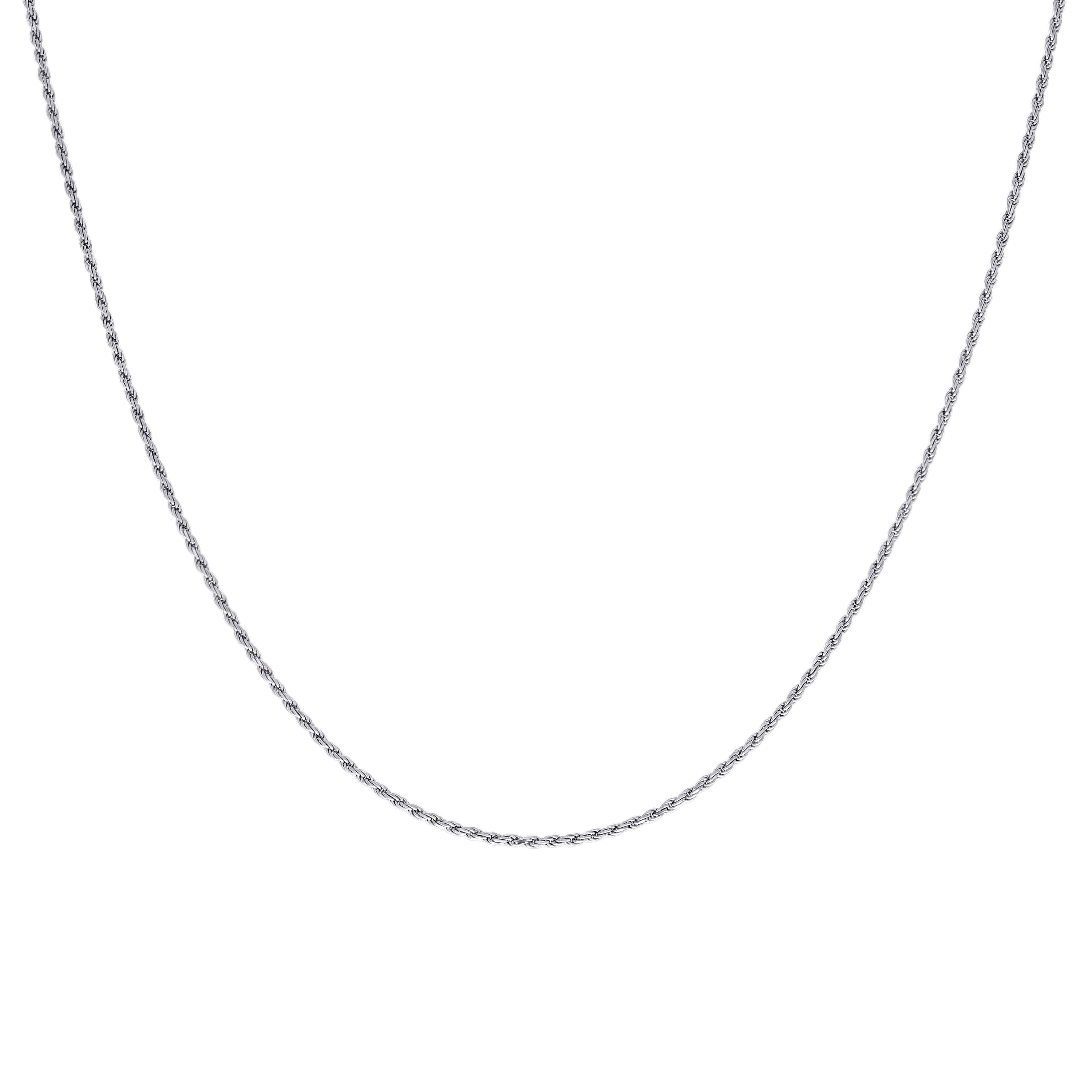 925 Sterling Silver Solid Rope Chain Silver 025 0.5mm