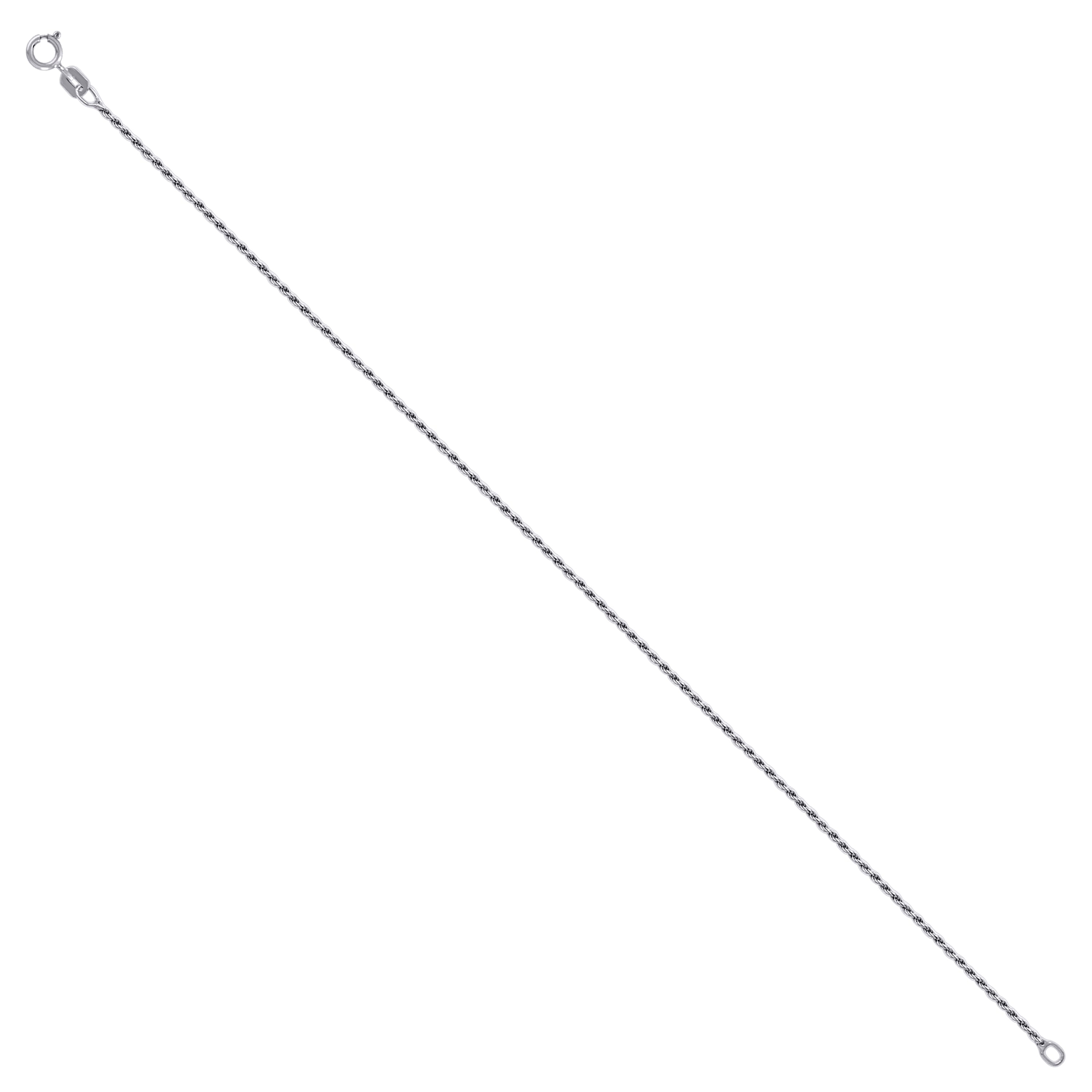 925 Sterling Silver Solid Rope Chain Silver 025 0.5mm