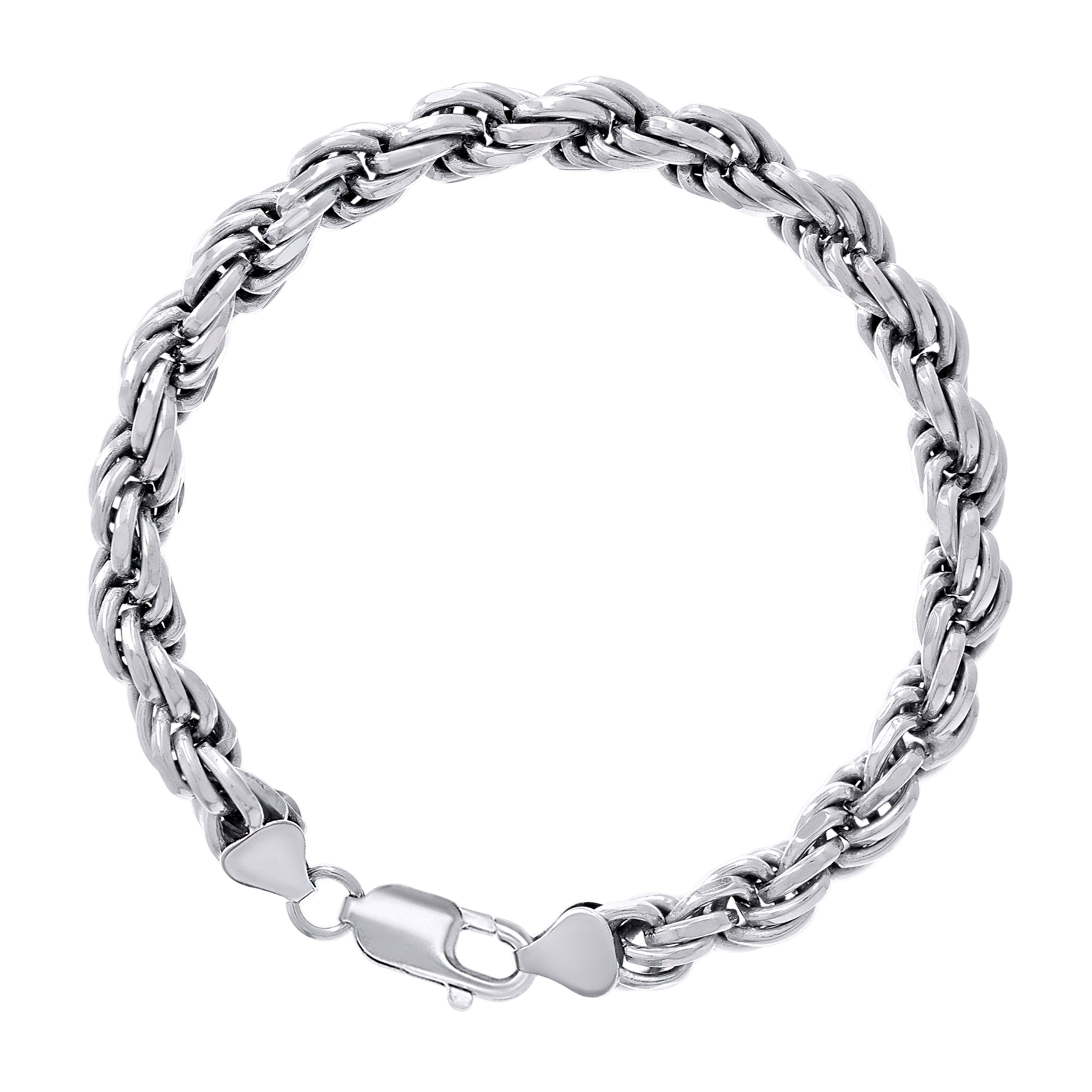 925 Sterling Silver Solid Rope Chain Silver 025 0.5mm