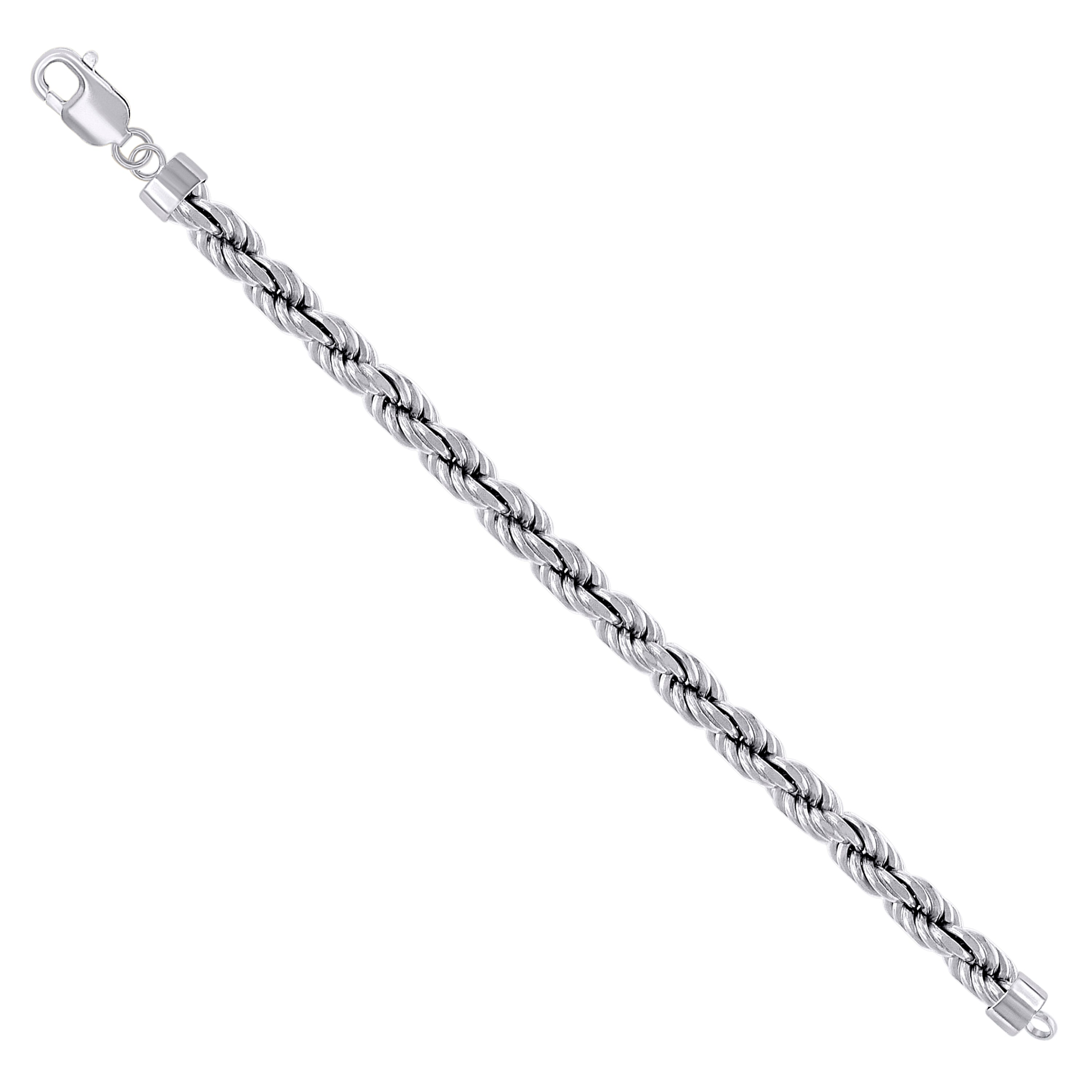 925 Sterling Silver Solid Rope Chain Silver 025 0.5mm