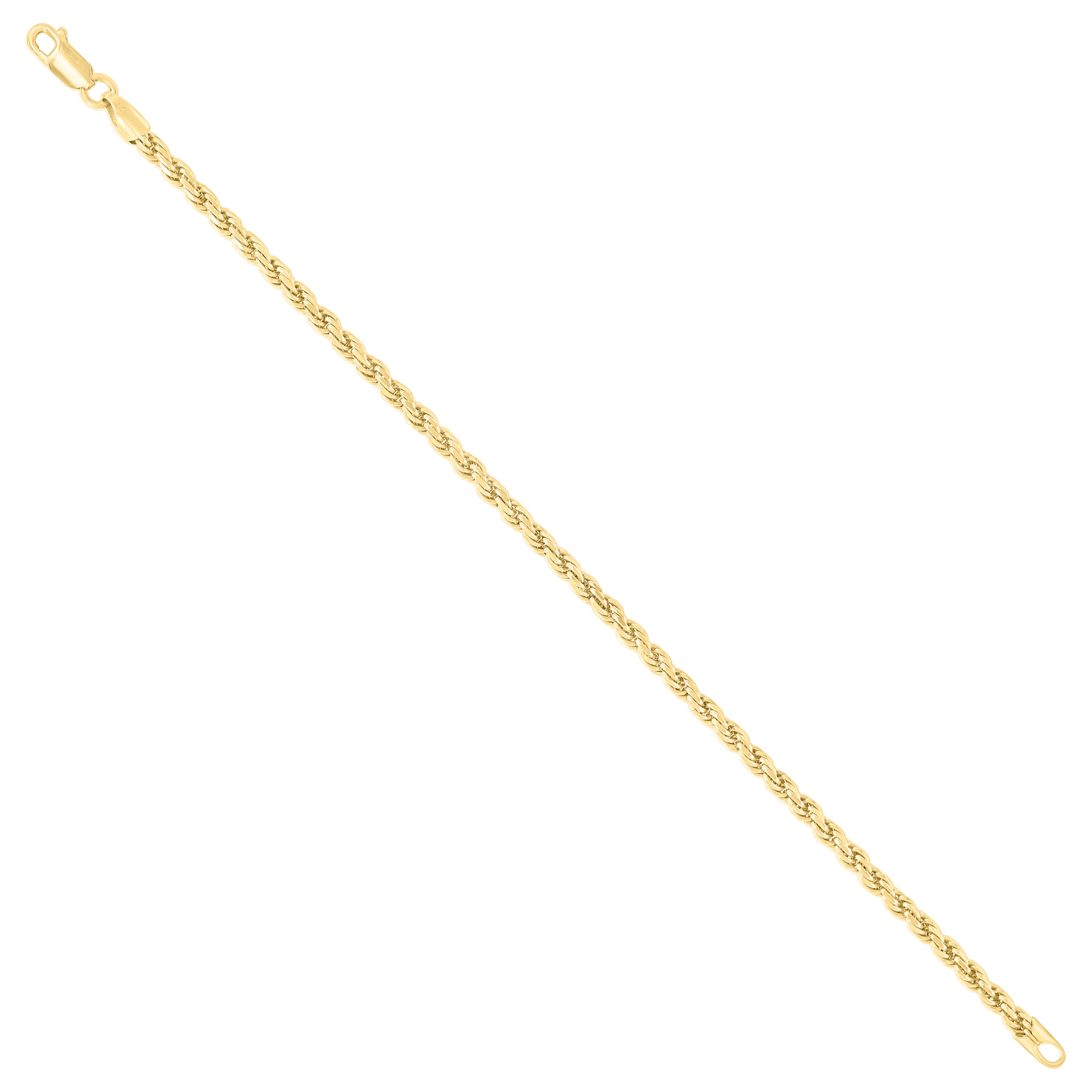 925 Sterling Silver Solid Rope Chain Silver 025 0.5mm