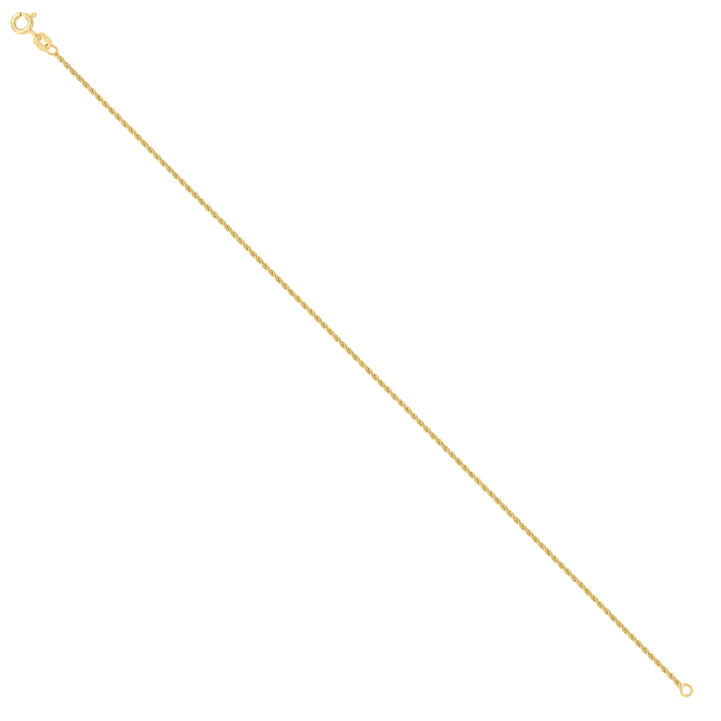 925 Sterling Silver Solid Rope Chain Silver 025 0.5mm
