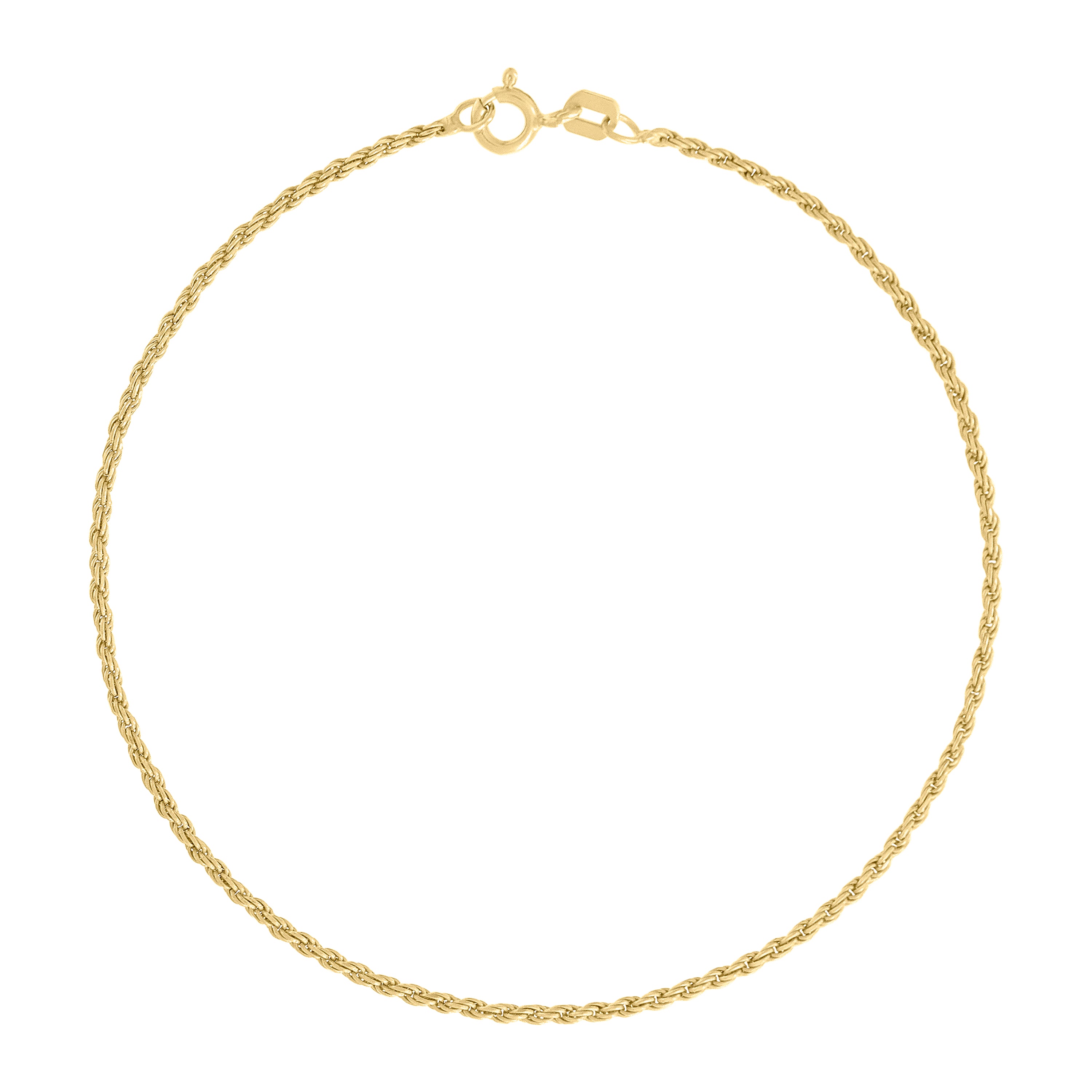 925 Sterling Silver Solid Rope Chain Silver 025 0.5mm