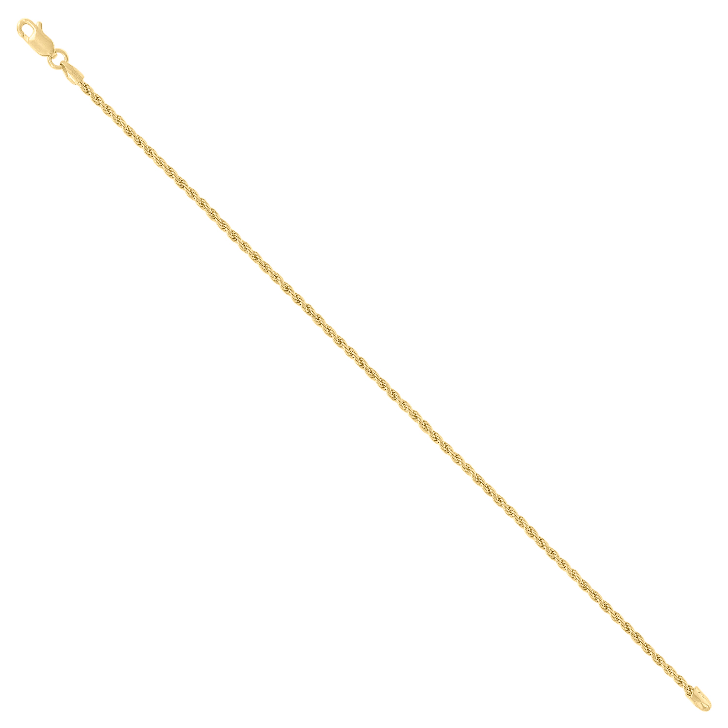925 Sterling Silver Solid Rope Chain Silver 025 0.5mm