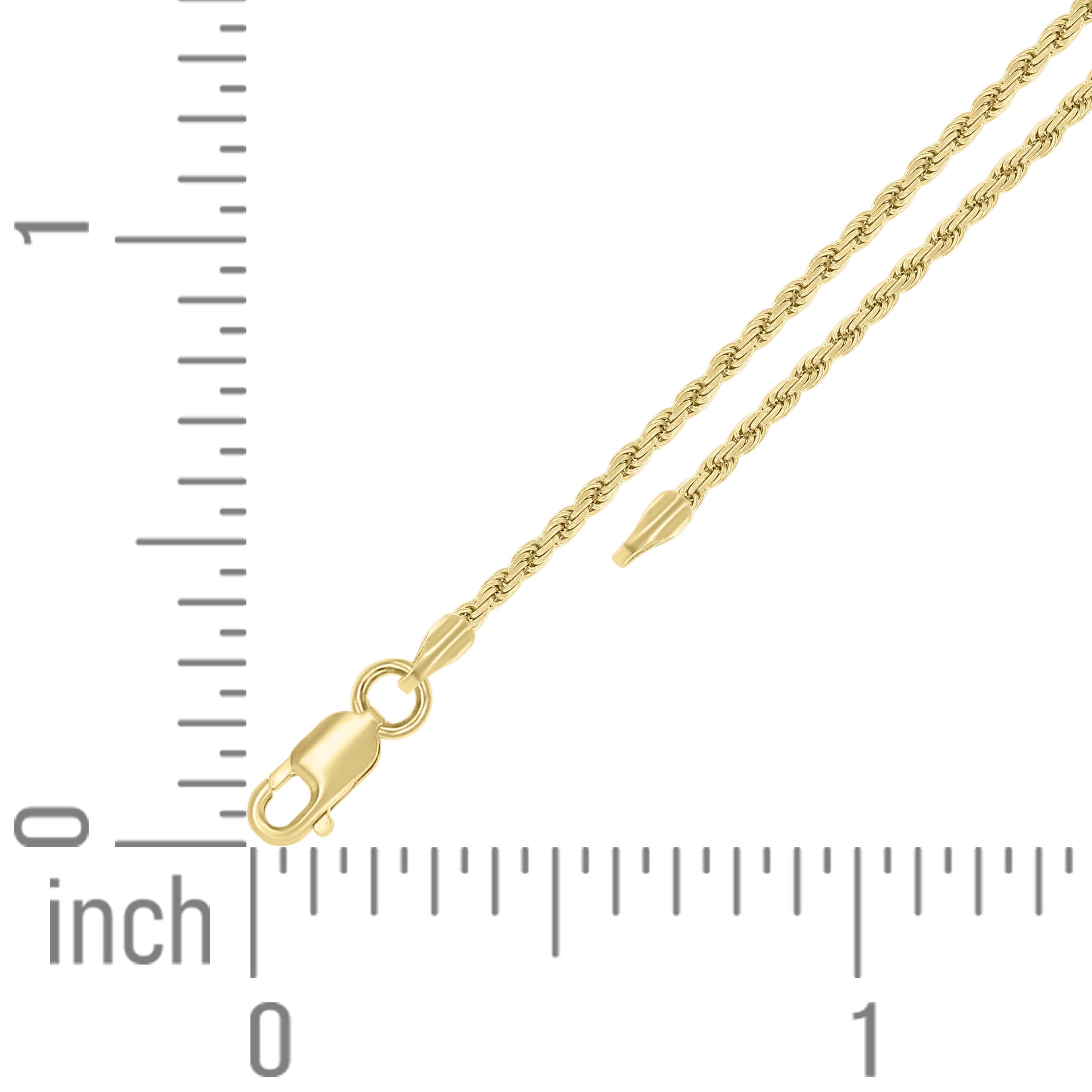 925 Sterling Silver Solid Rope Chain Silver 025 0.5mm