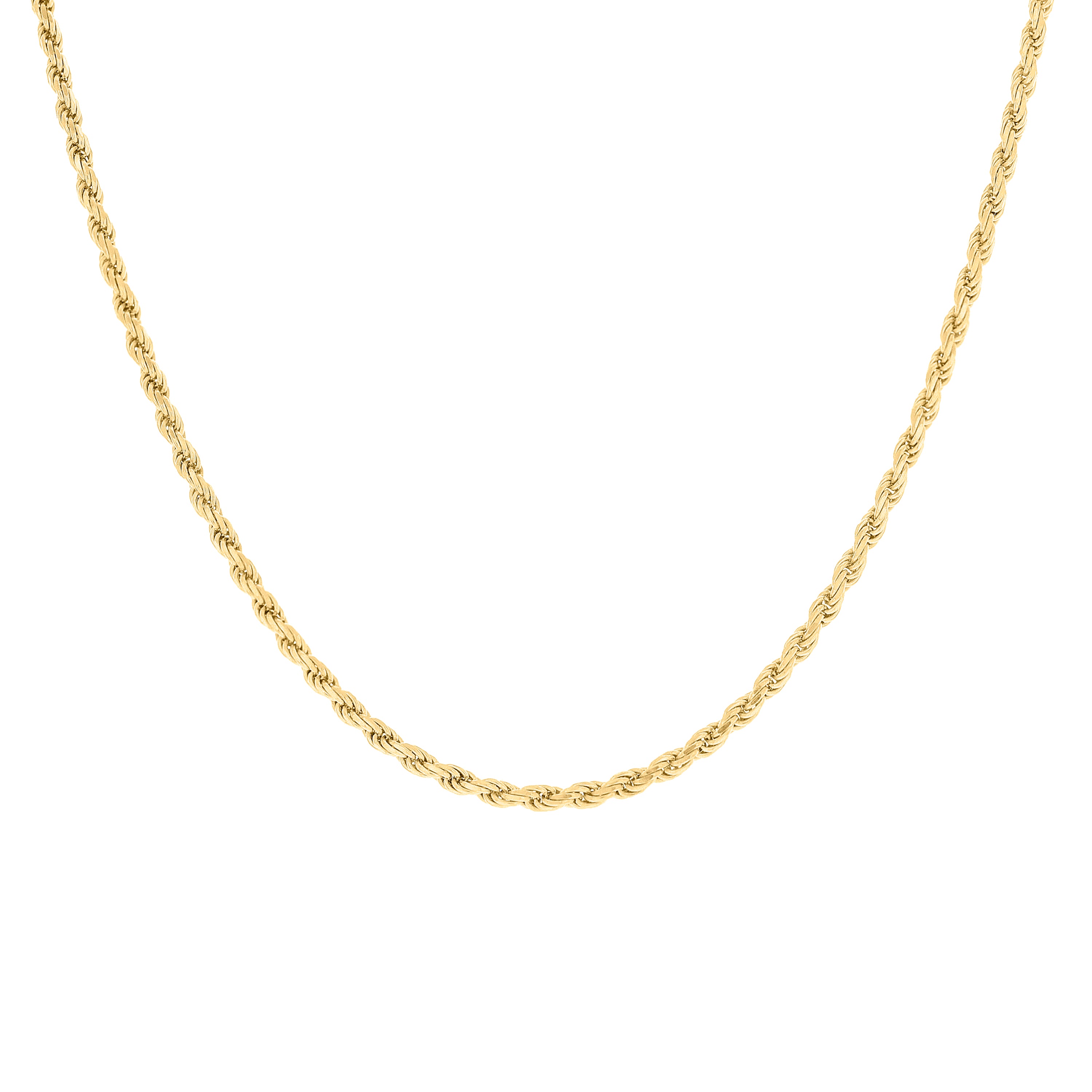 925 Sterling Silver Solid Rope Chain Silver 025 0.5mm