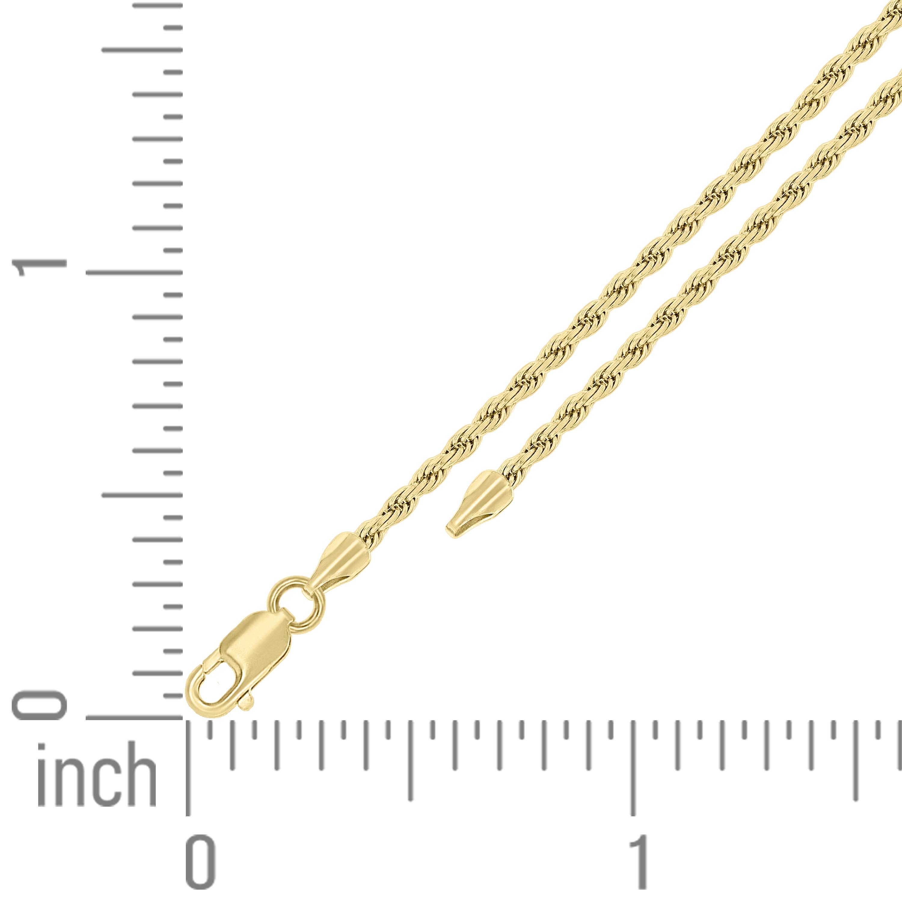925 Sterling Silver Solid Rope Chain Silver 025 0.5mm