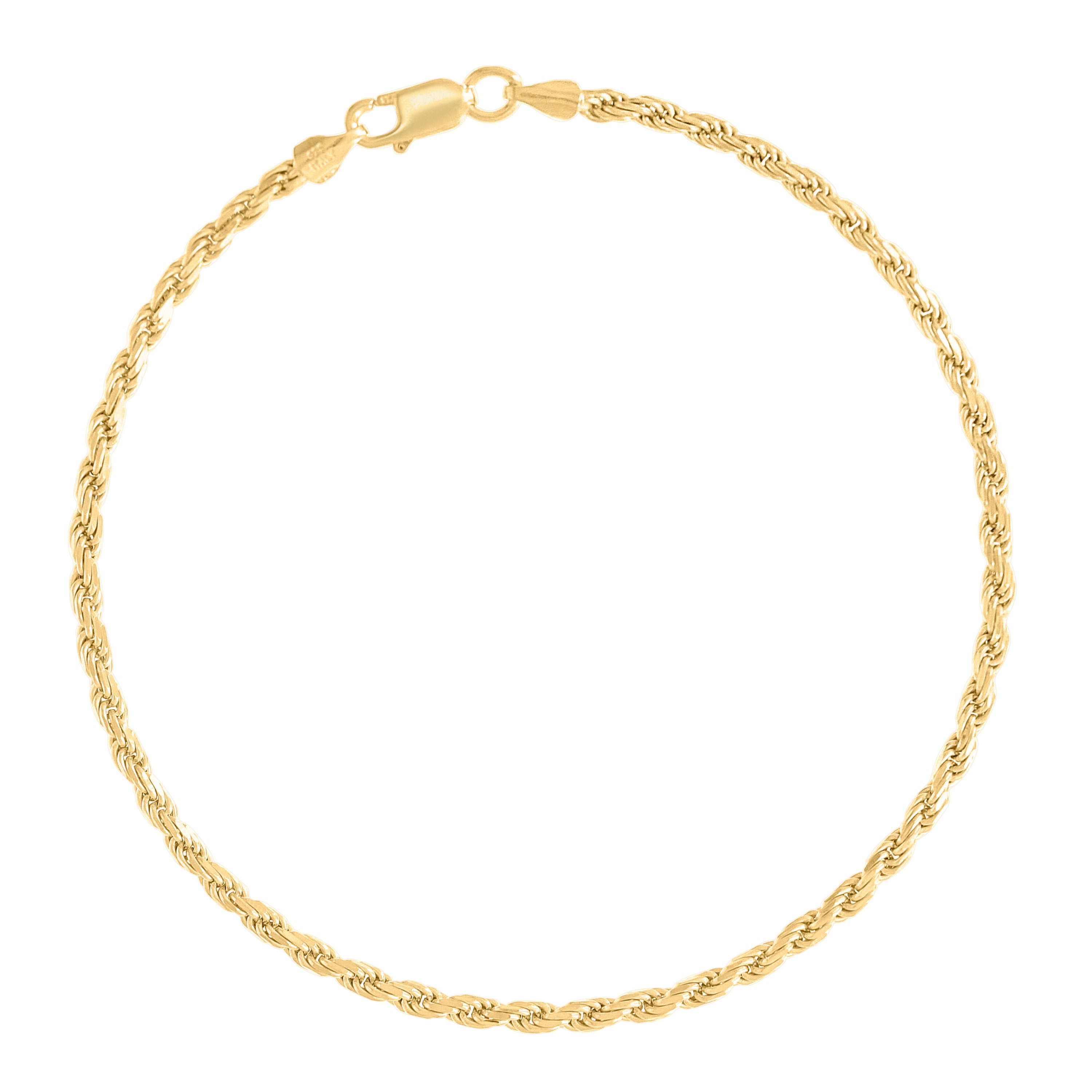 925 Sterling Silver Solid Rope Chain Silver 025 0.5mm