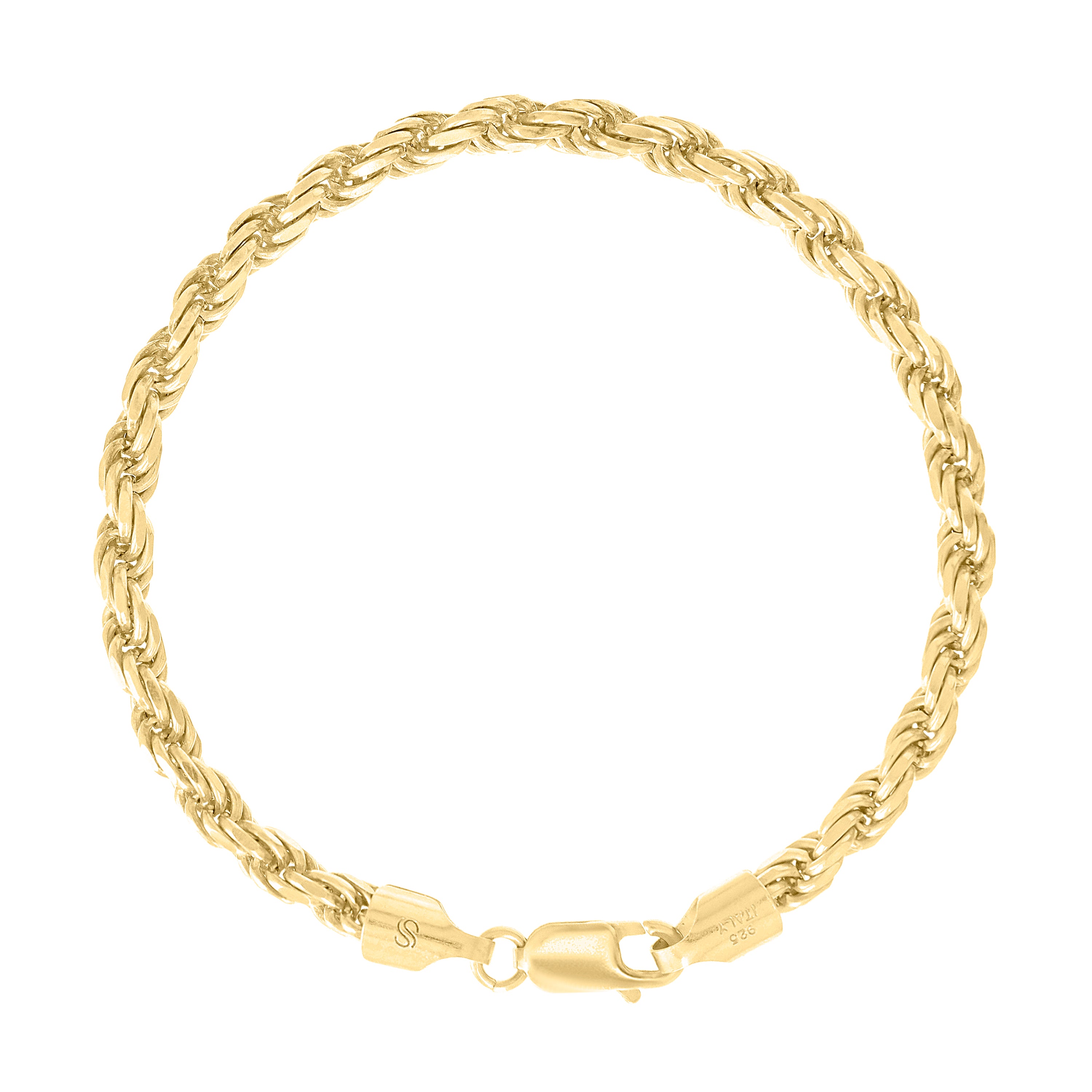 925 Sterling Silver Solid Rope Chain Silver 025 0.5mm