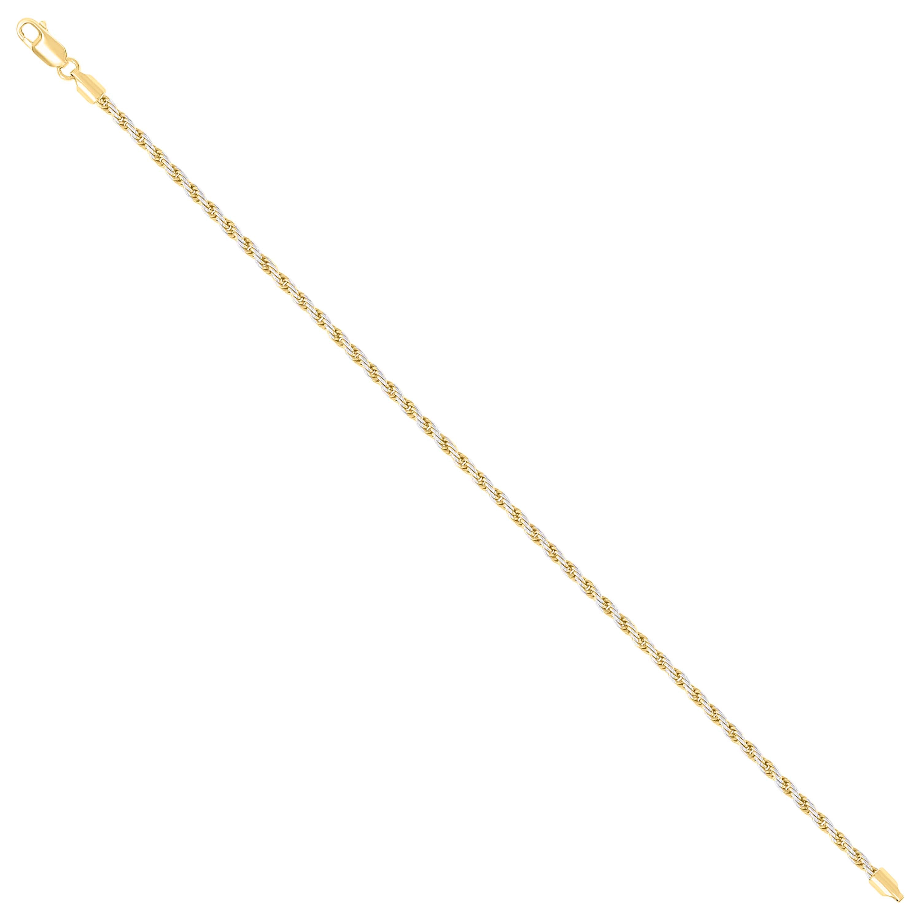 925 Sterling Silver Solid Rope Chain Silver 025 0.5mm