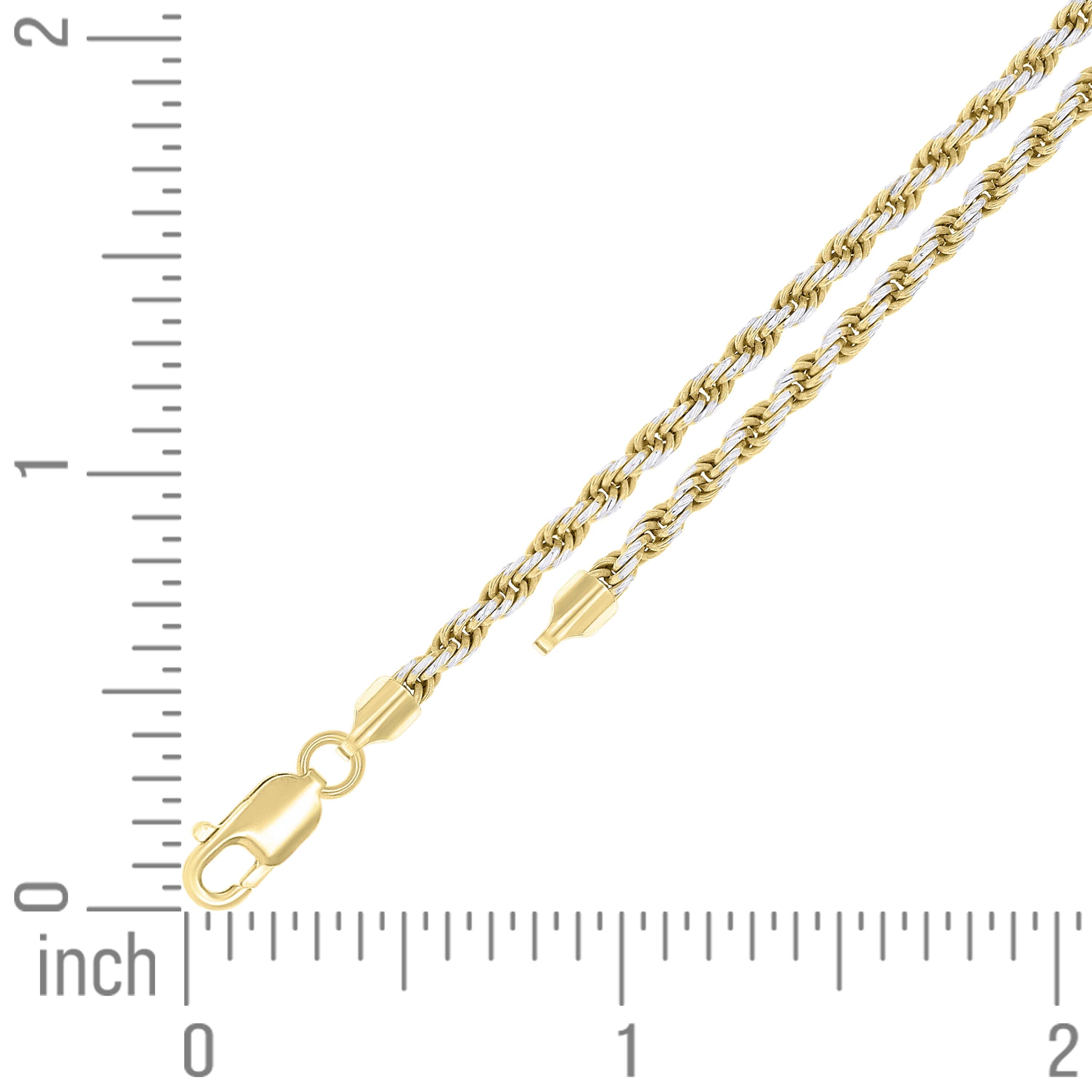 925 Sterling Silver Solid Rope Chain Silver 025 0.5mm