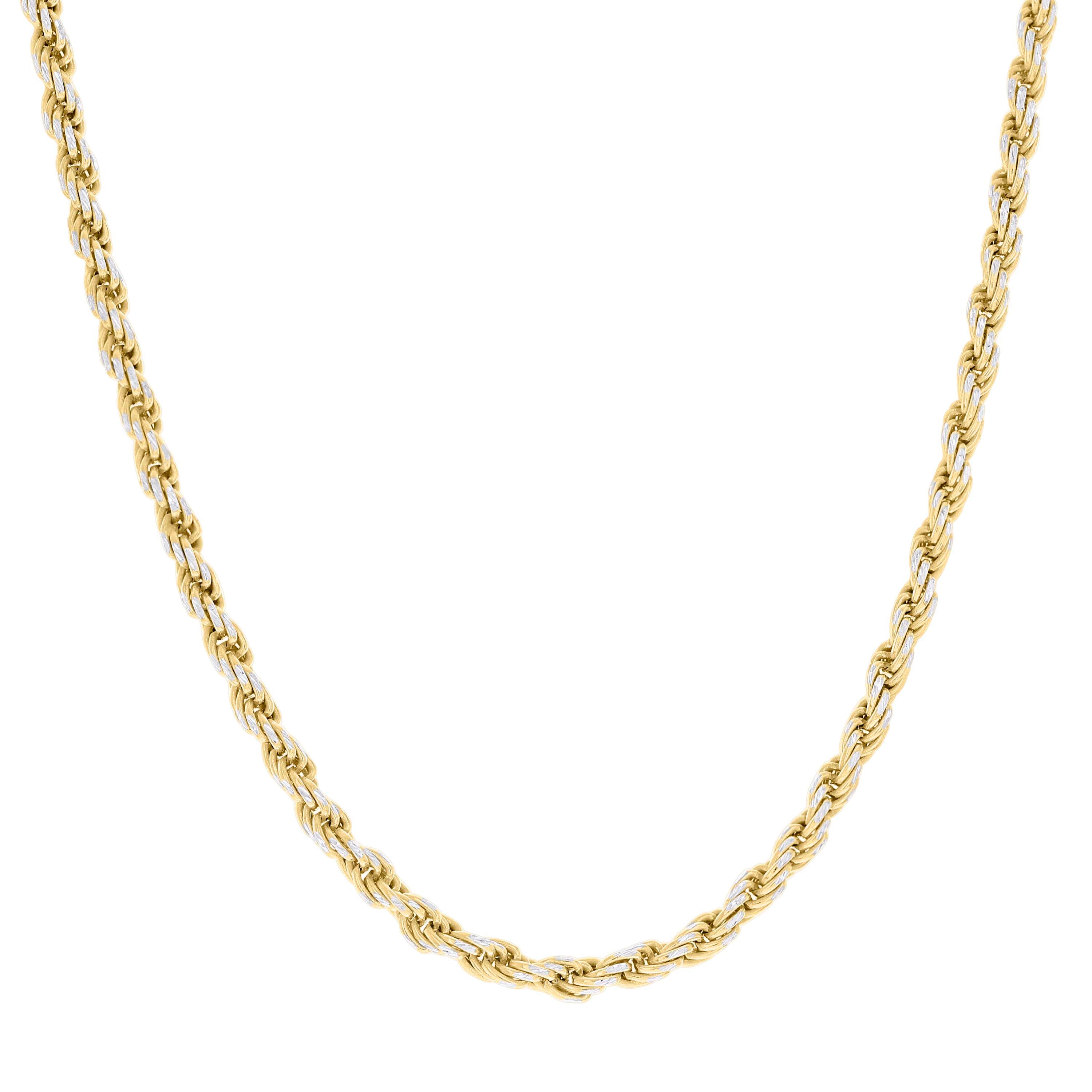925 Sterling Silver Solid Rope Chain Silver 025 0.5mm