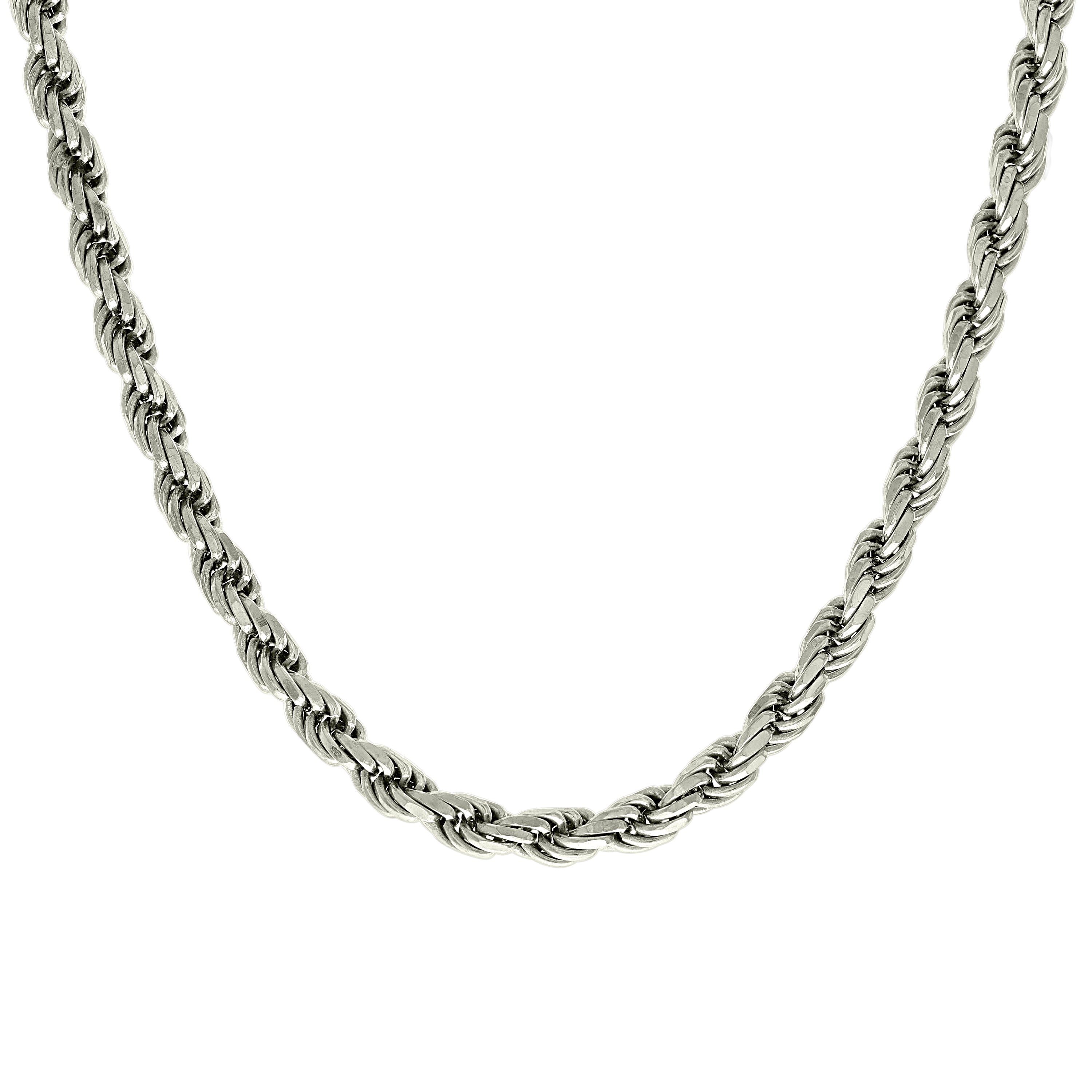 925 Sterling Silver Solid Rope Chain Silver 025 0.5mm