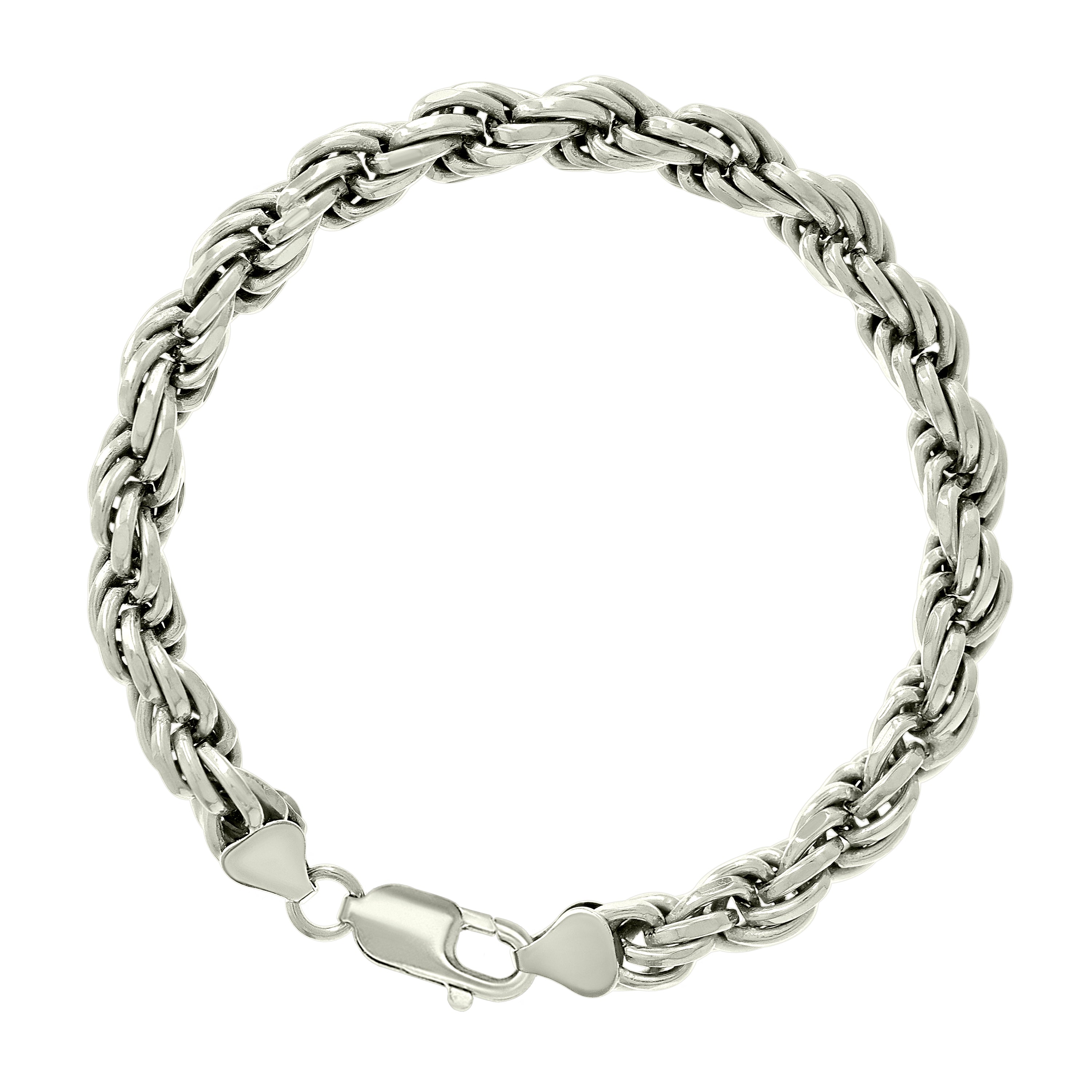 925 Sterling Silver Solid Rope Chain Silver 025 0.5mm