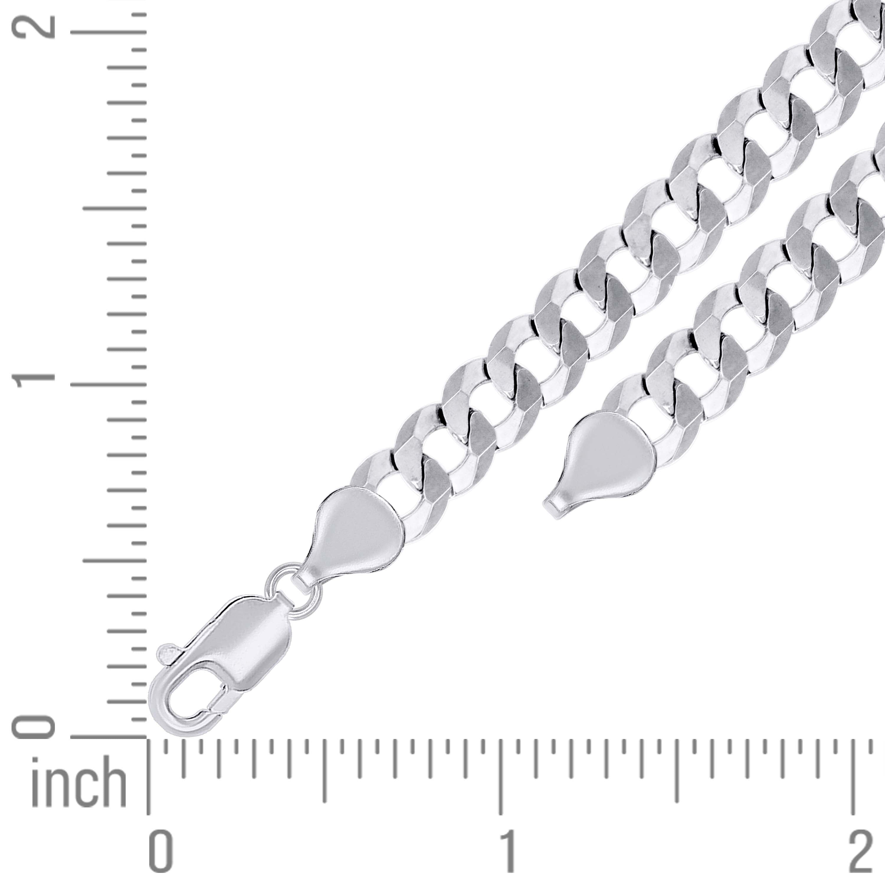 925 Sterling Silver Solid Super Flat Cuban Chain Rhodium 060 2.3mm