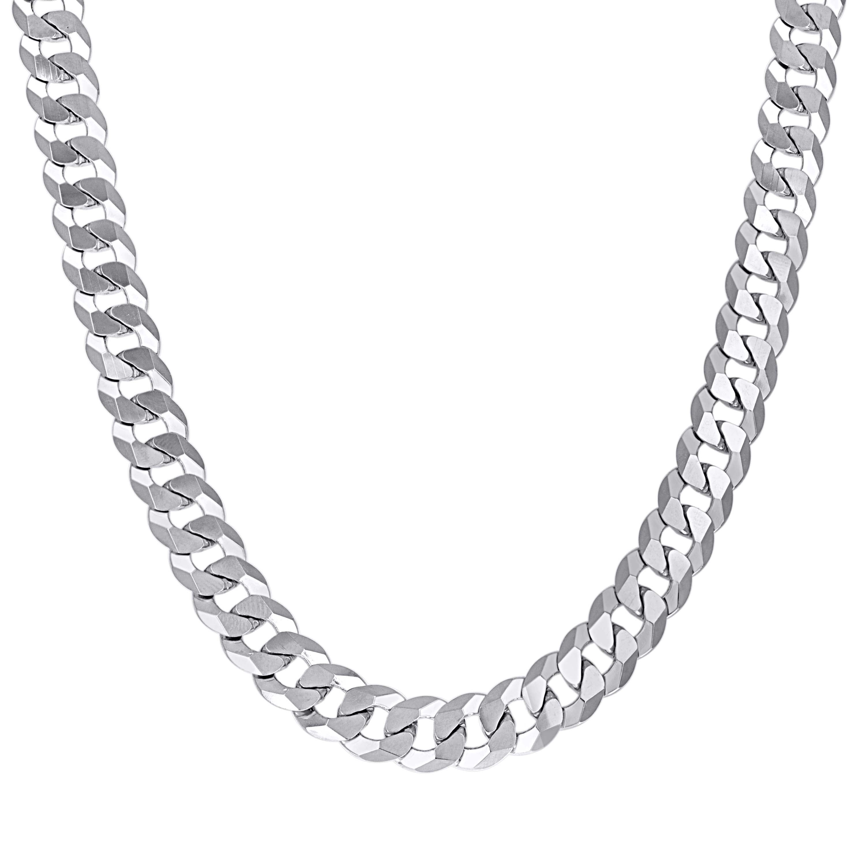 925 Sterling Silver Solid Super Flat Cuban Chain Rhodium 060 2.3mm
