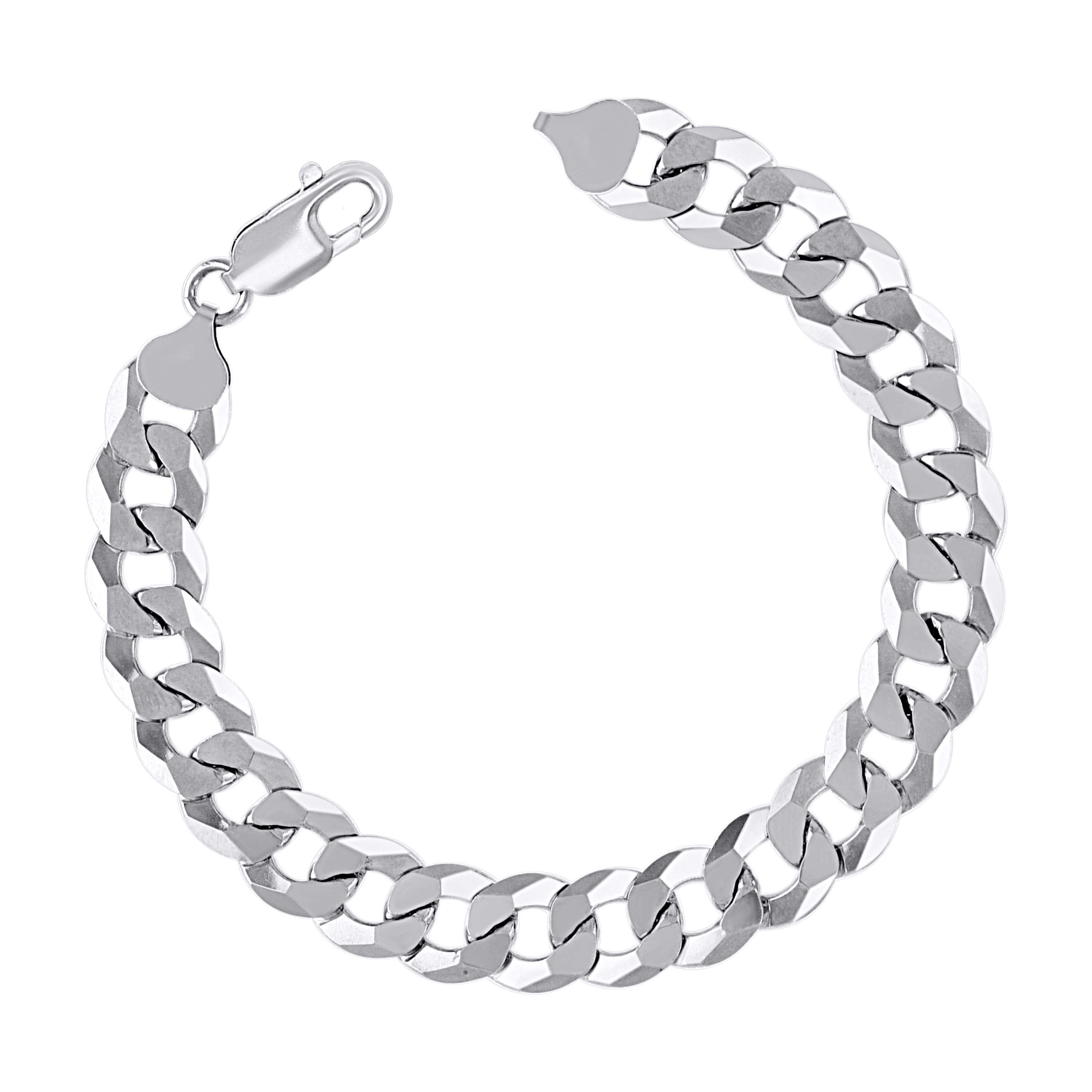 925 Sterling Silver Solid Super Flat Cuban Chain Rhodium 060 2.3mm