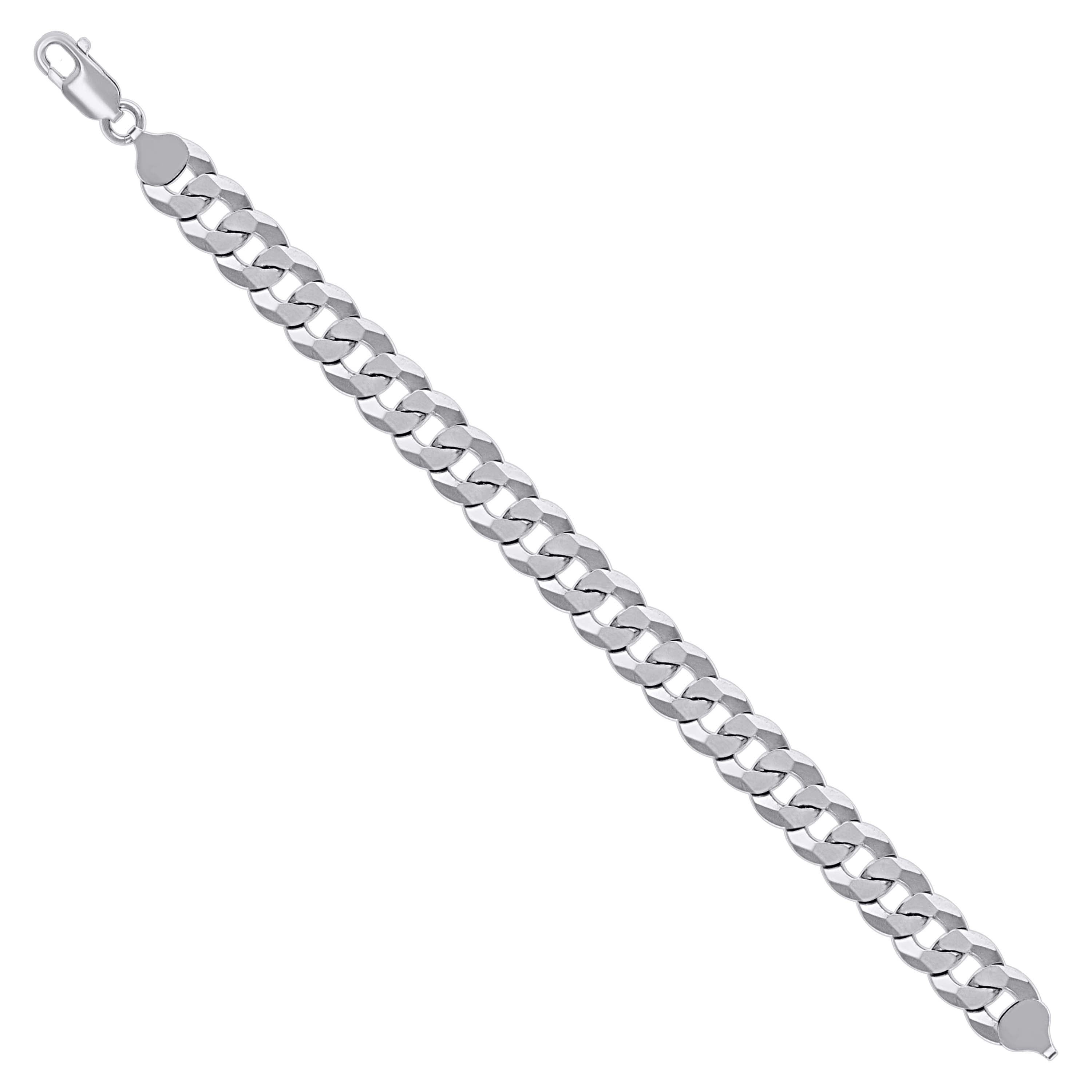 925 Sterling Silver Solid Super Flat Cuban Chain Rhodium 060 2.3mm