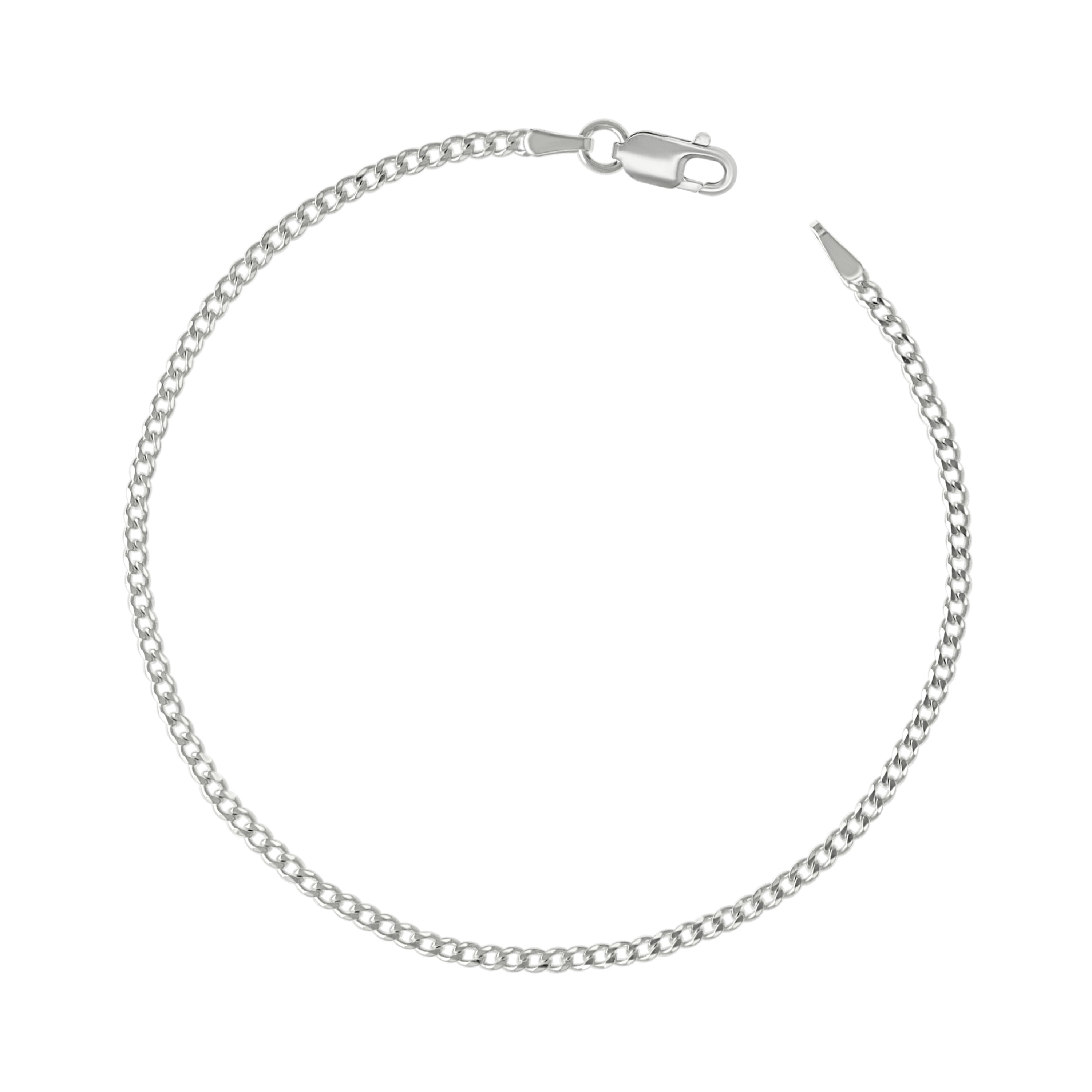 925 Sterling Silver Solid Super Flat Cuban Chain Silver 060 2.3mm