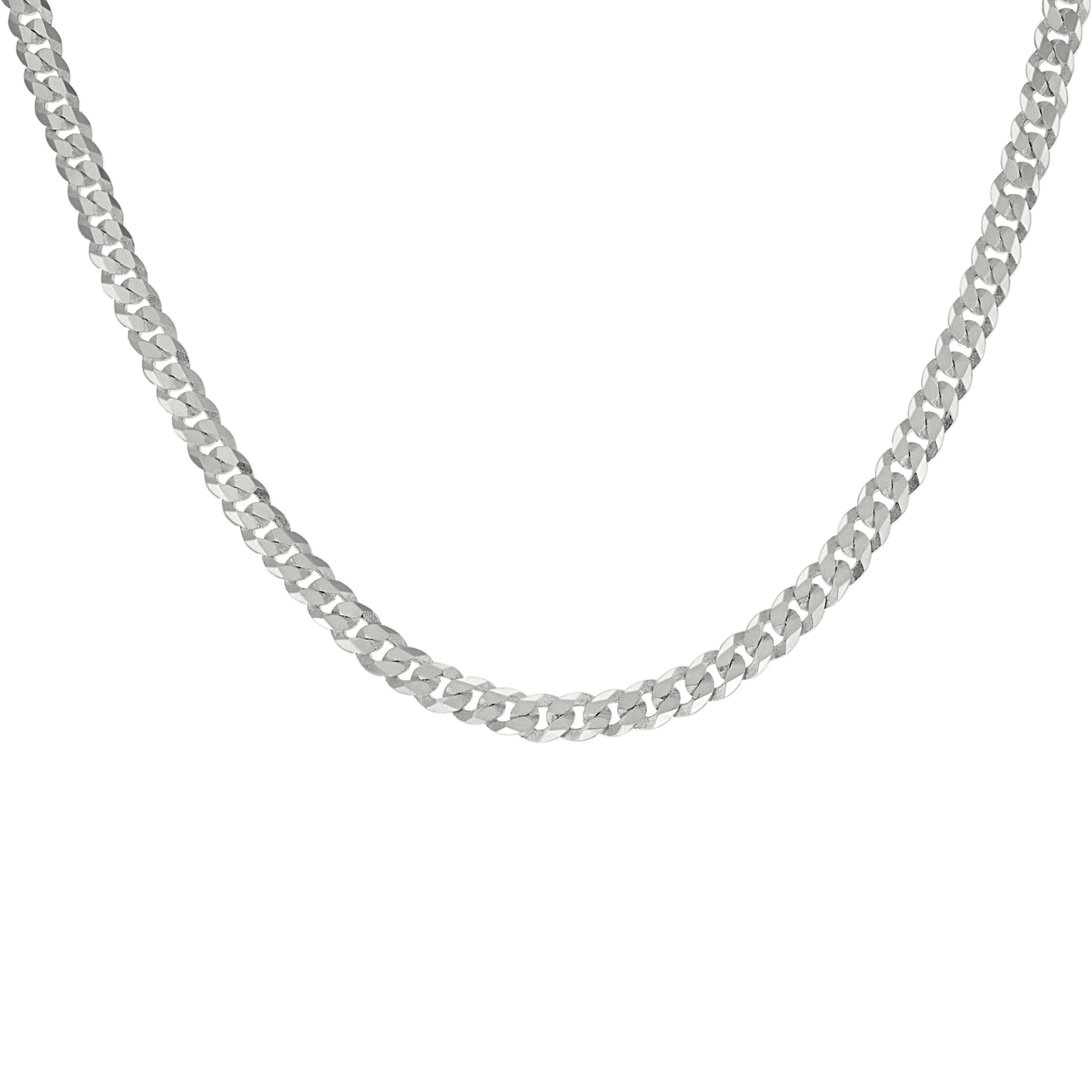 925 Sterling Silver Solid Super Flat Cuban Chain Silver 060 2.3mm