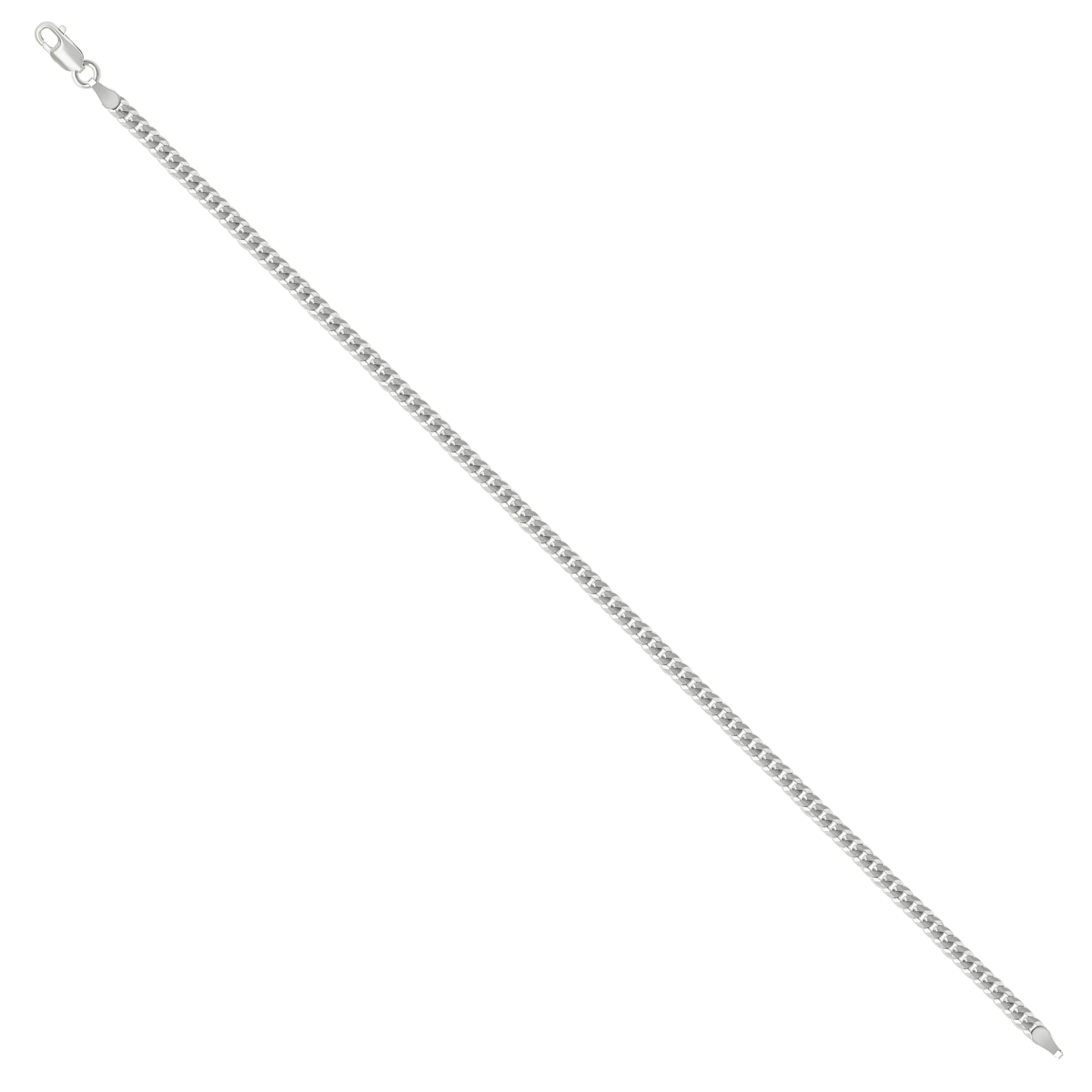 925 Sterling Silver Solid Super Flat Cuban Chain Silver 060 2.3mm