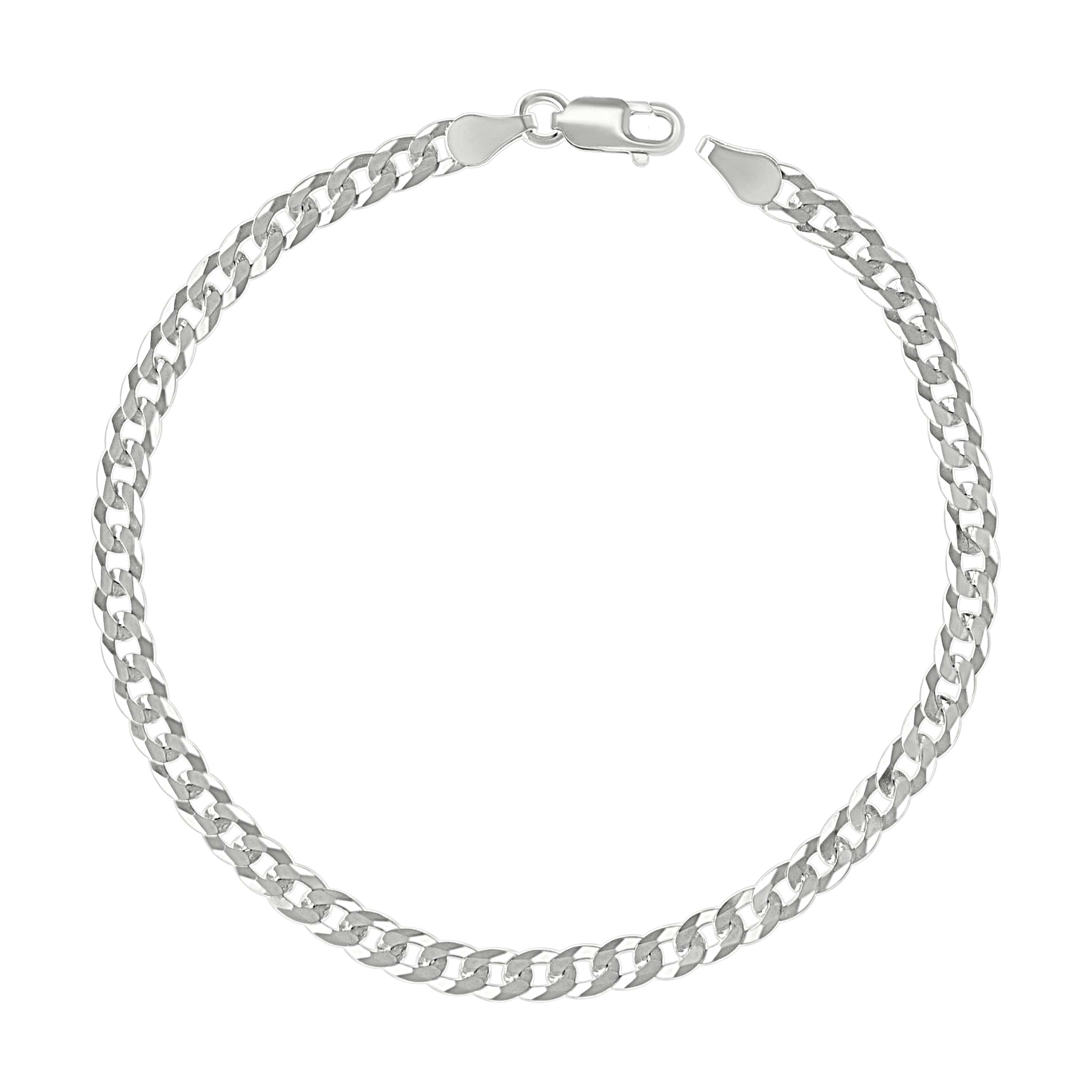 925 Sterling Silver Solid Super Flat Cuban Chain Silver 060 2.3mm
