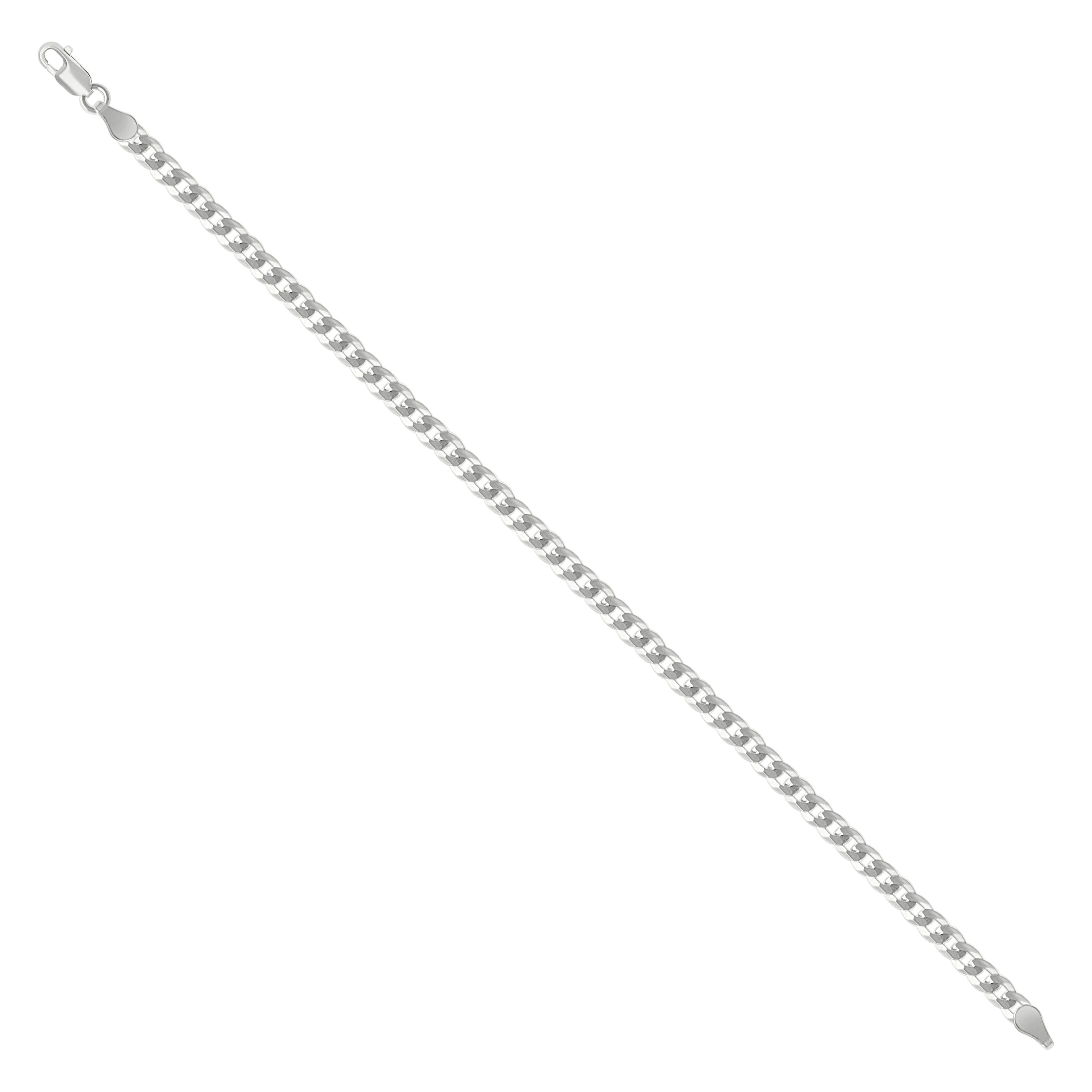 925 Sterling Silver Solid Super Flat Cuban Chain Silver 060 2.3mm