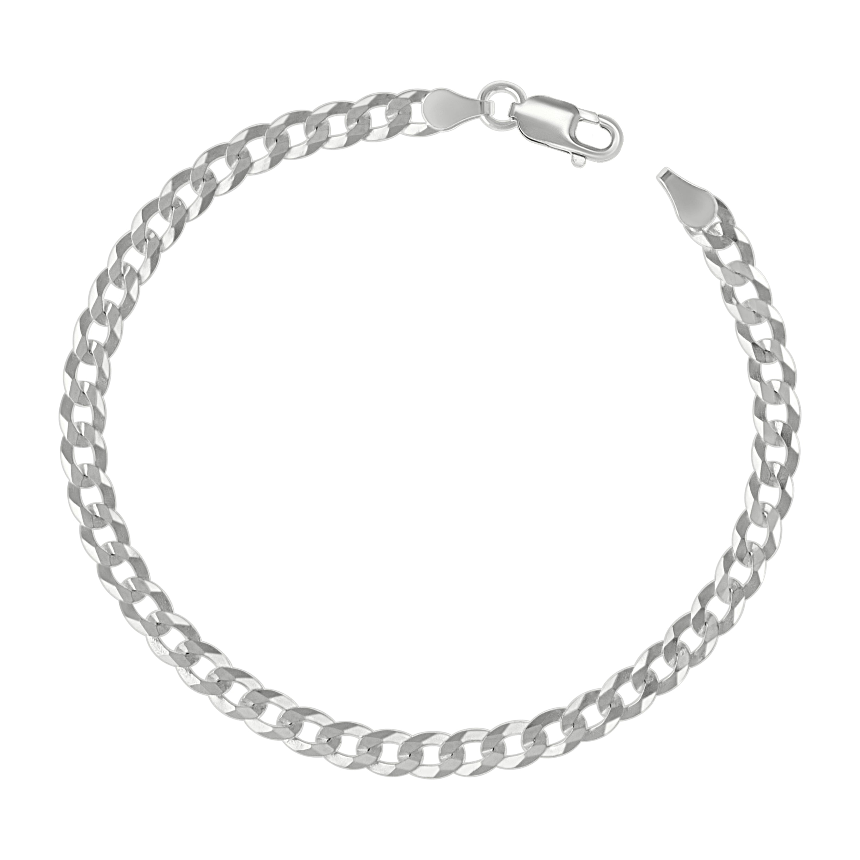 925 Sterling Silver Solid Super Flat Cuban Chain Silver 060 2.3mm