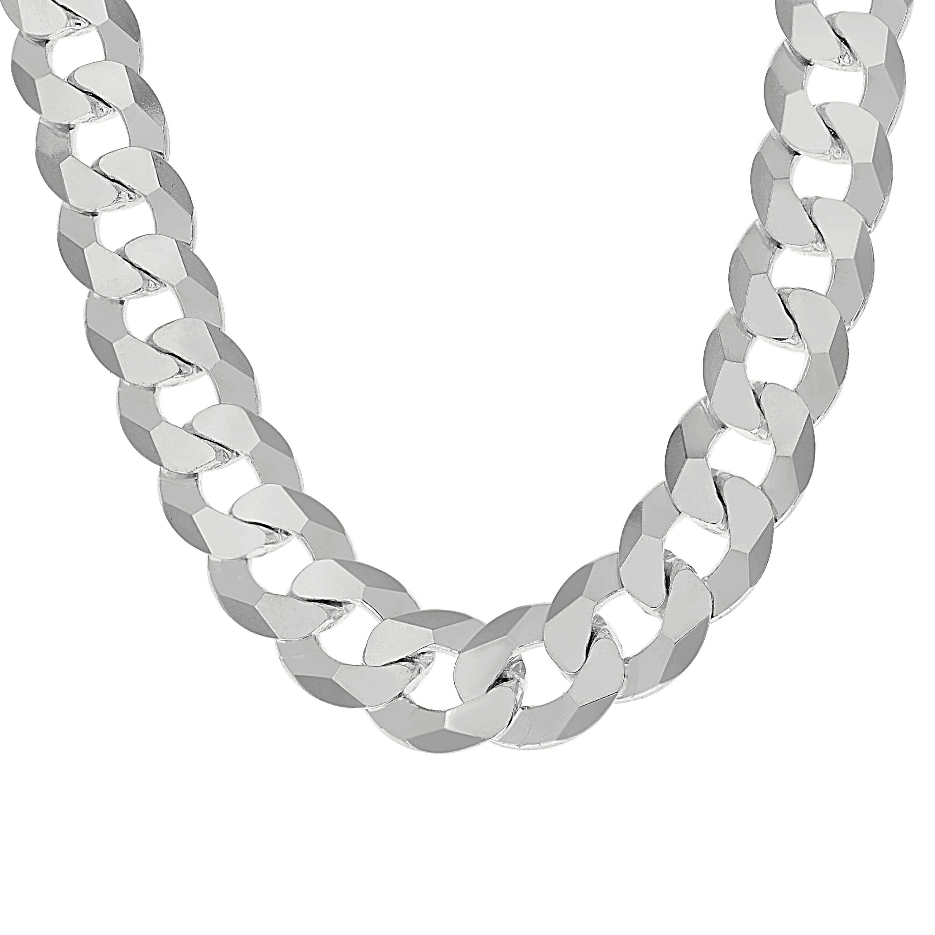 925 Sterling Silver Solid Super Flat Cuban Chain Silver 060 2.3mm