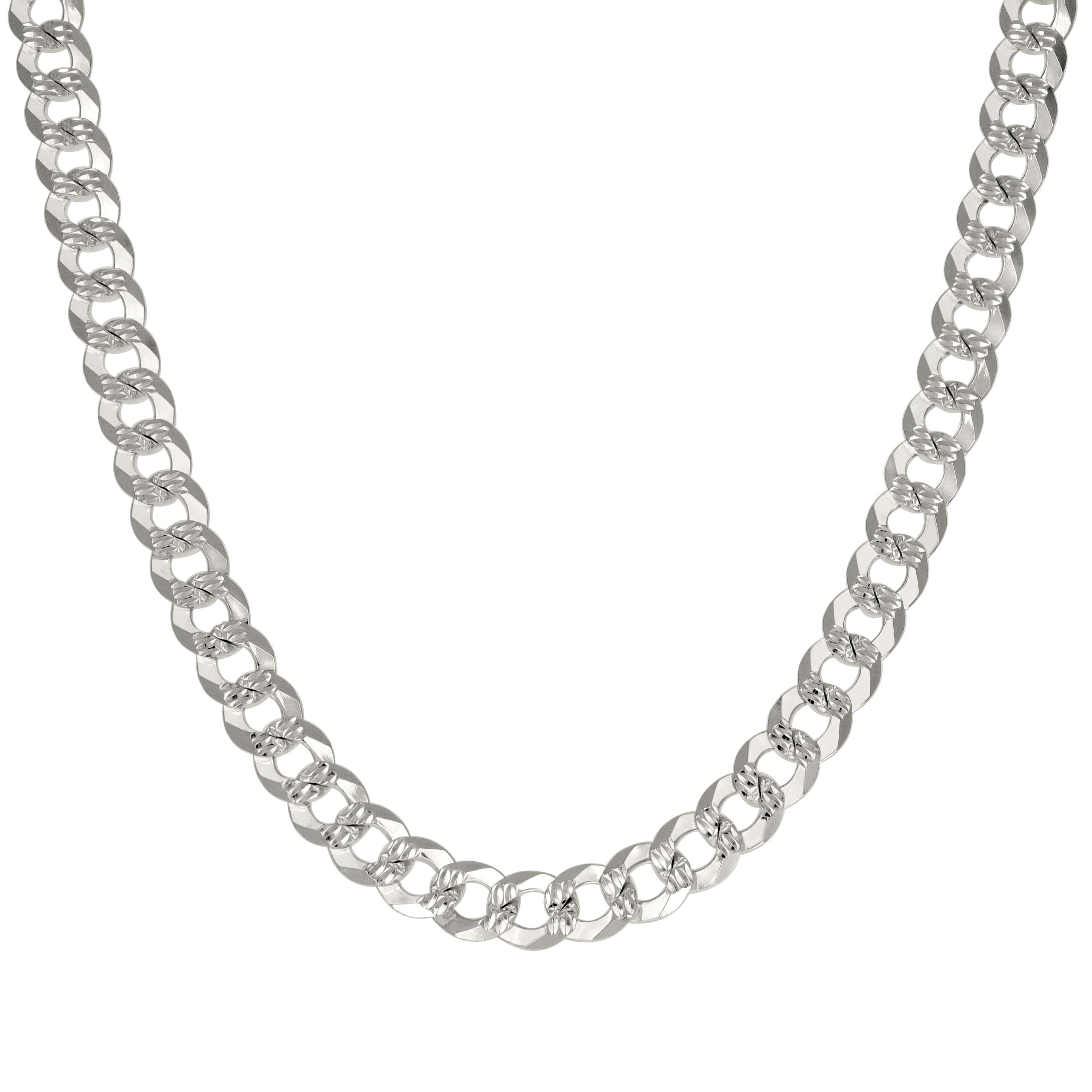 925 Sterling Silver Solid Pave Super Flat Cuban Chain Silver 080 3mm