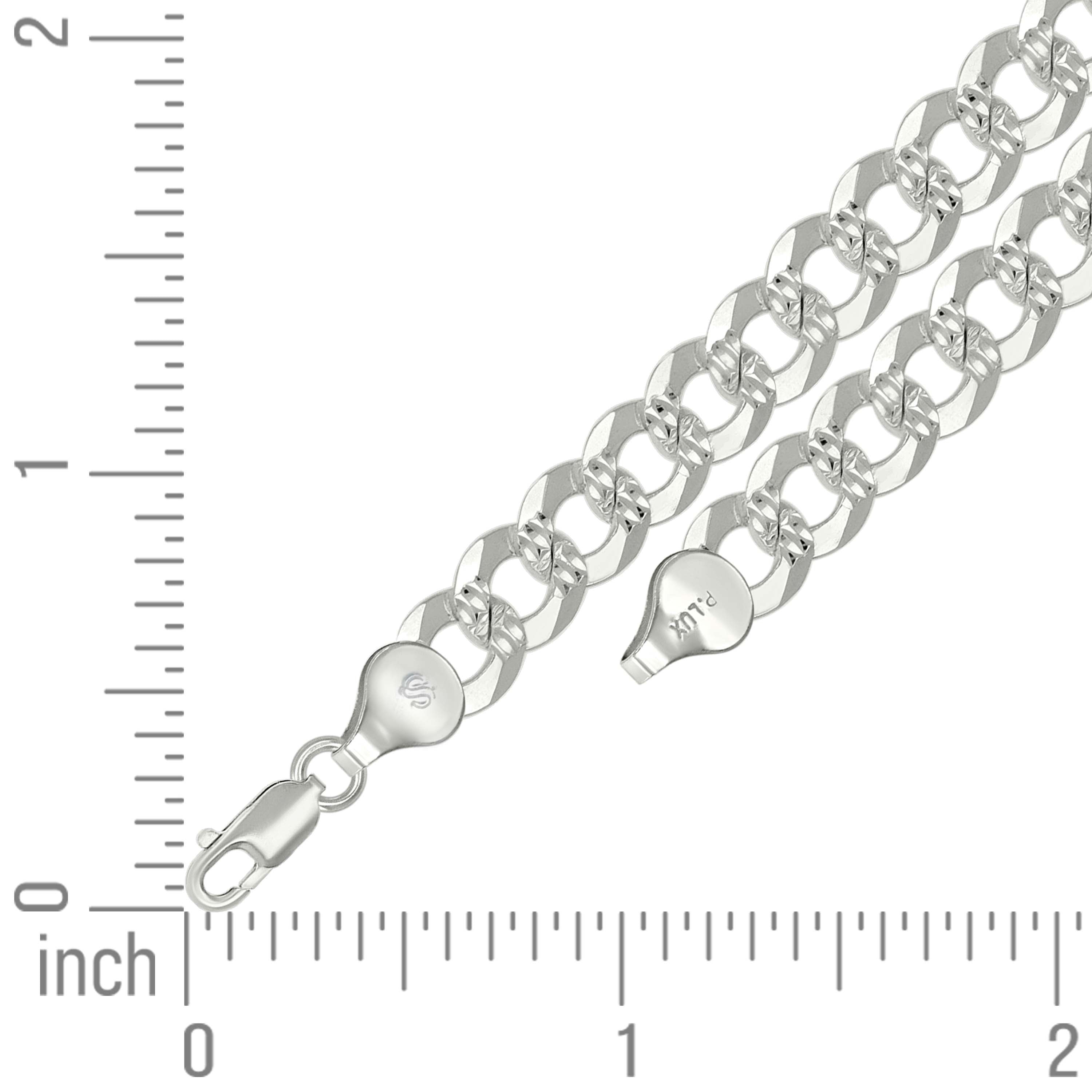 925 Sterling Silver Solid Pave Super Flat Cuban Chain Silver 080 3mm