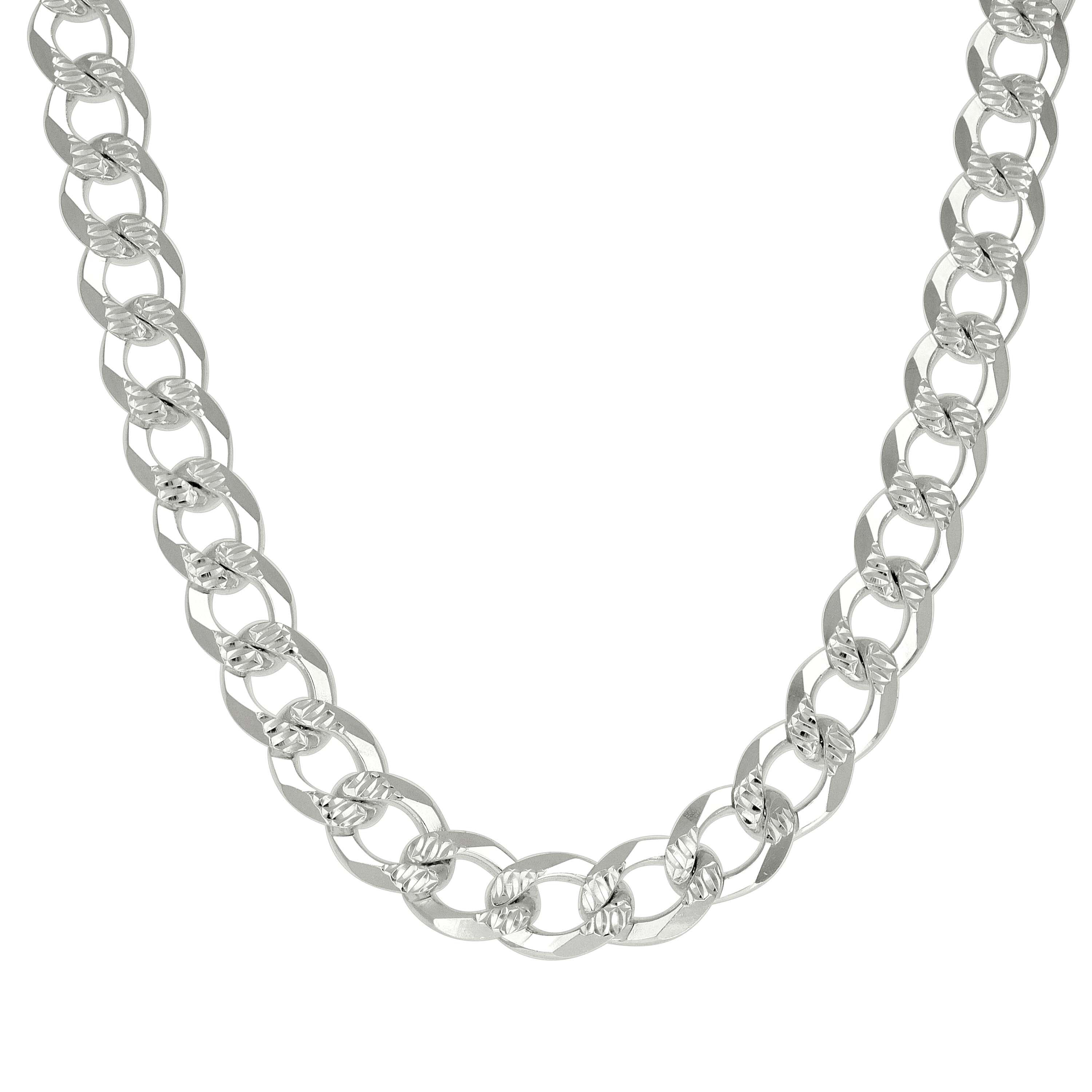 925 Sterling Silver Solid Pave Super Flat Cuban Chain Silver 080 3mm