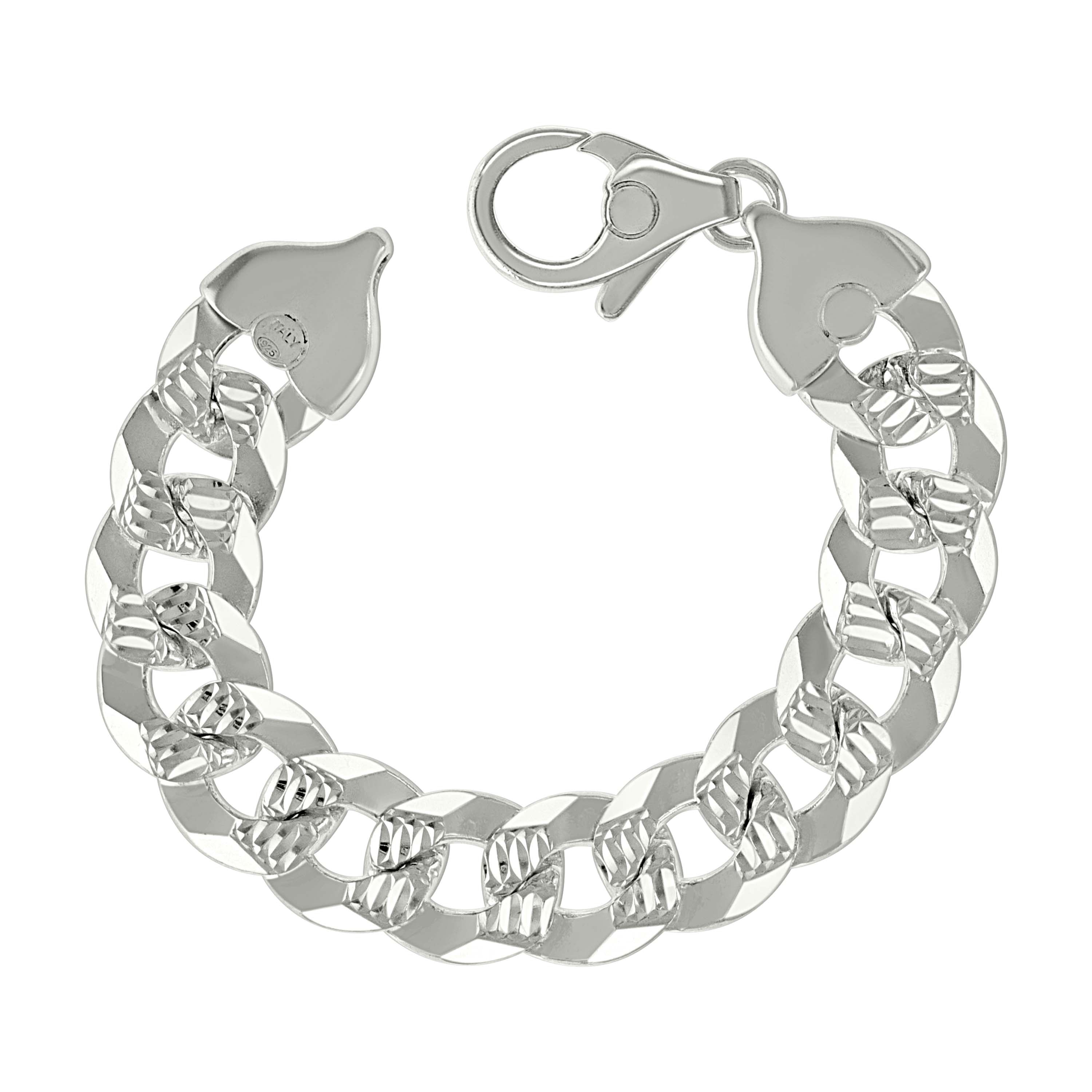 925 Sterling Silver Solid Pave Super Flat Cuban Chain Silver 080 3mm