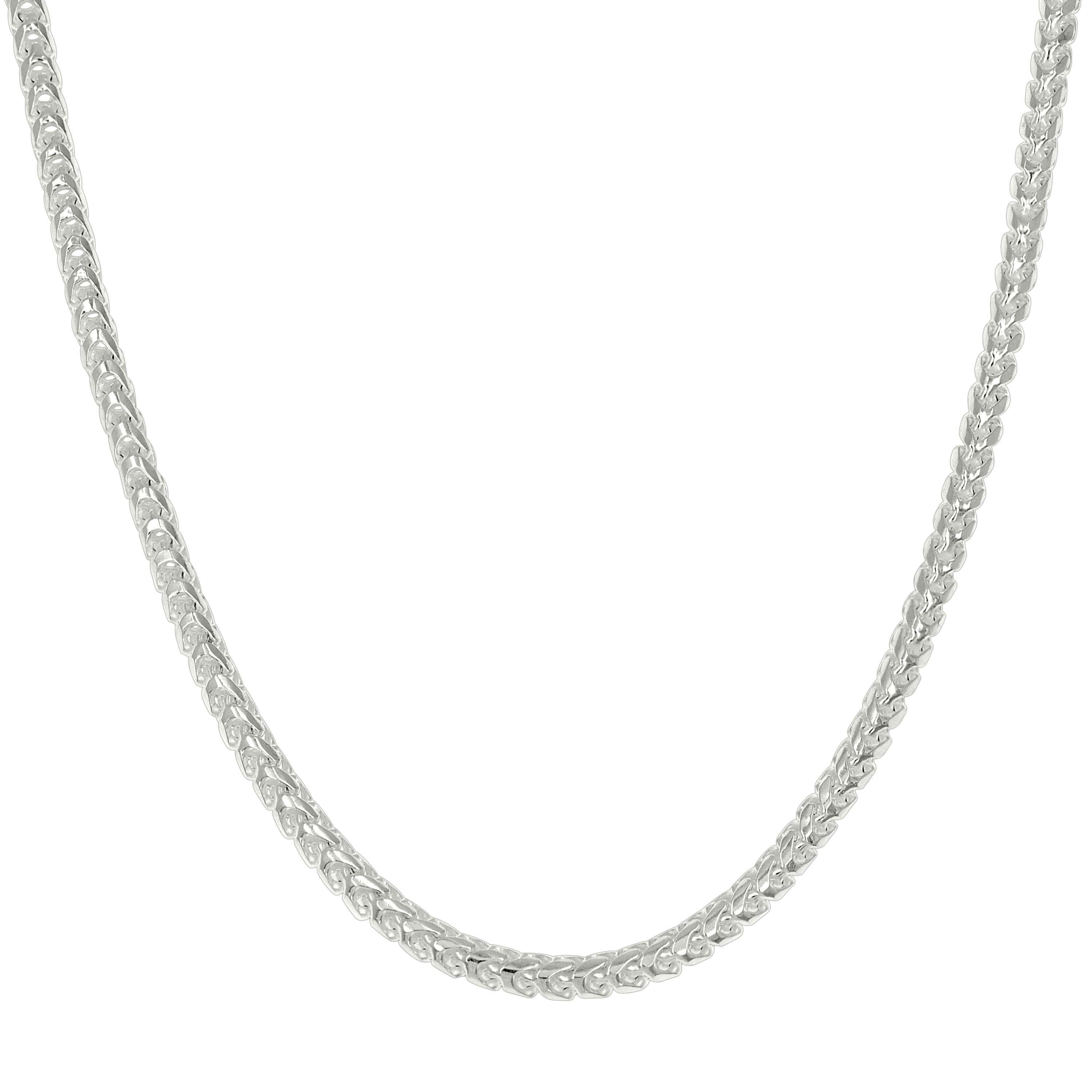 925 Silver Solid Franco Chain Rhodium 030 0.5mm