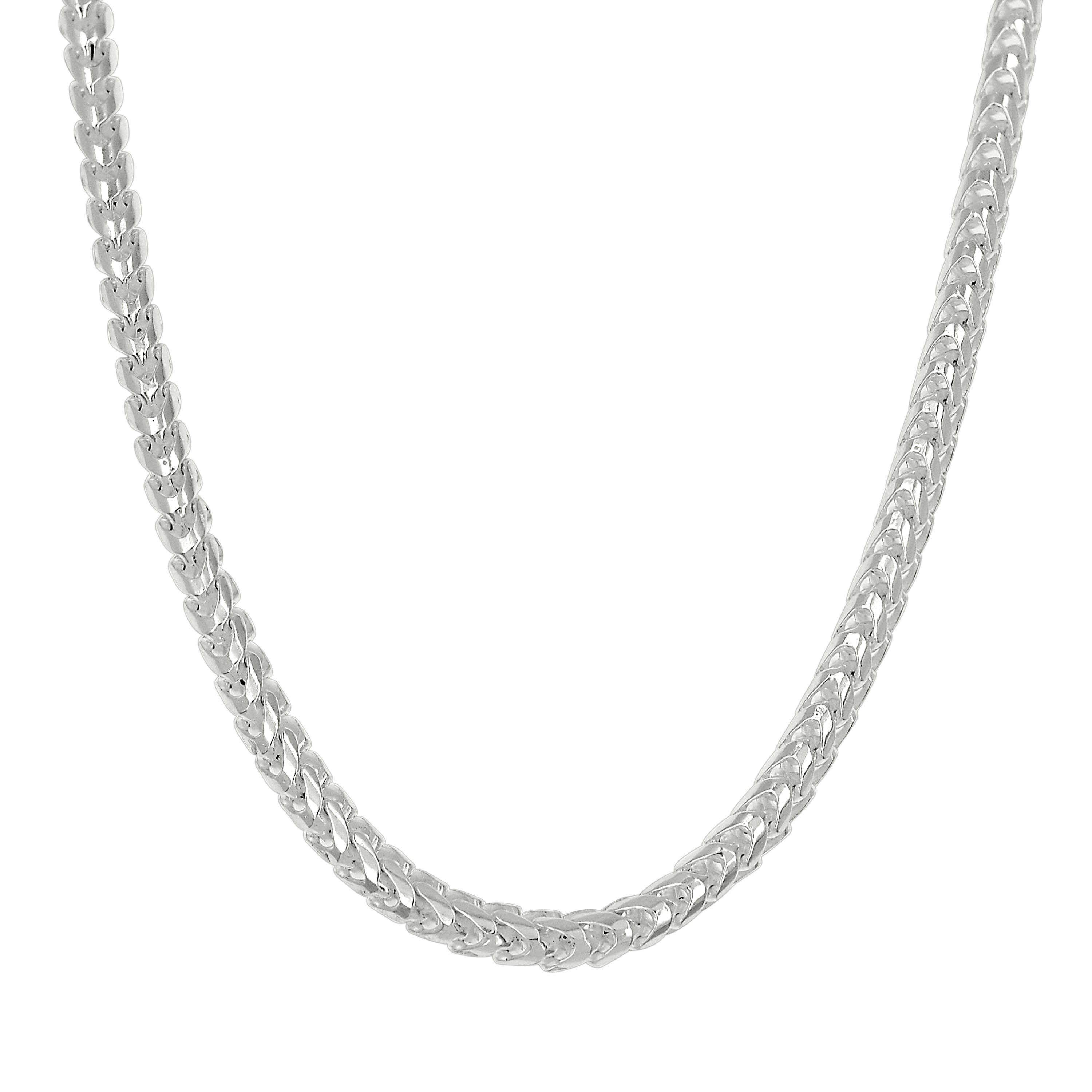 925 Silver Solid Franco Chain Rhodium 030 0.5mm