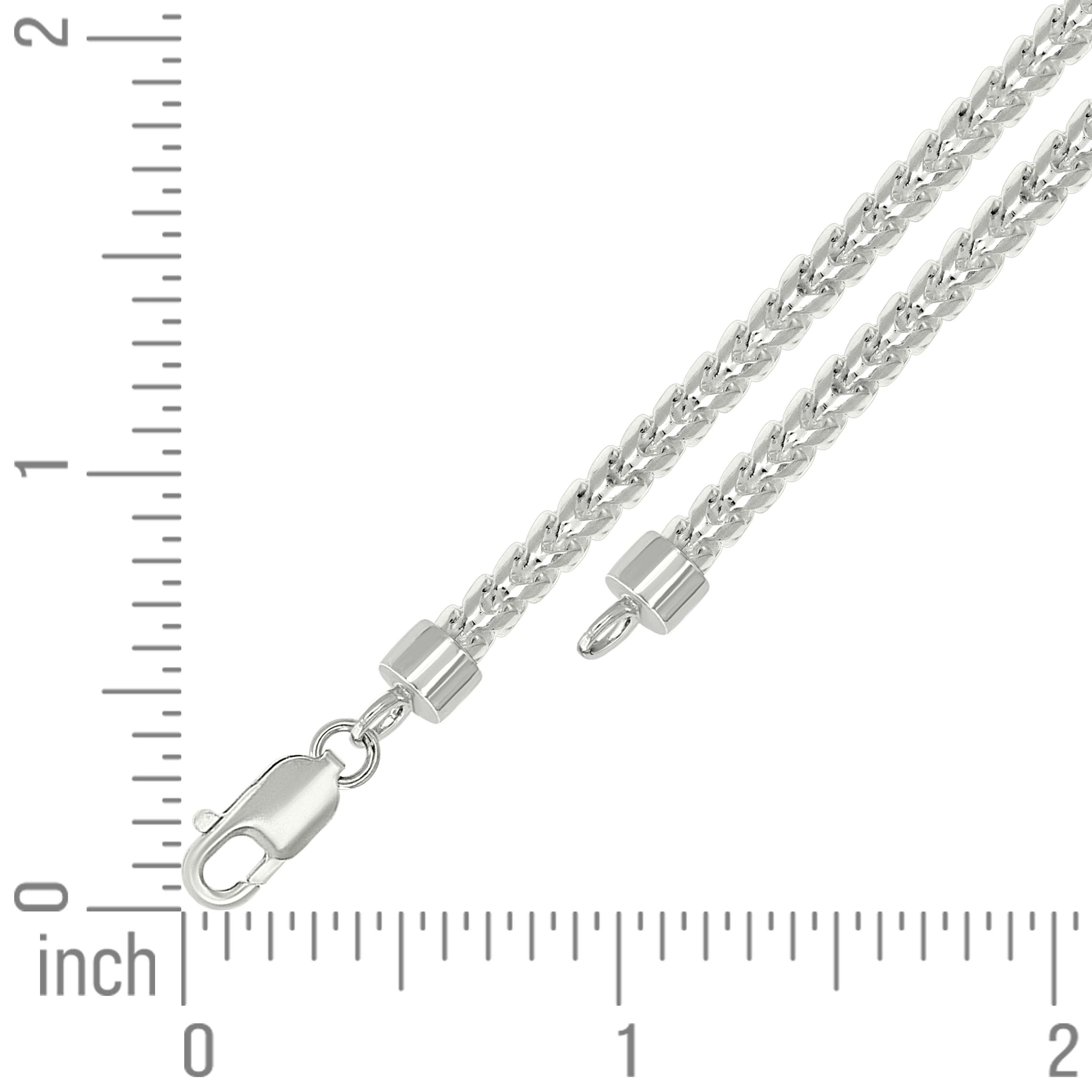 925 Silver Solid Franco Chain Rhodium 030 0.5mm